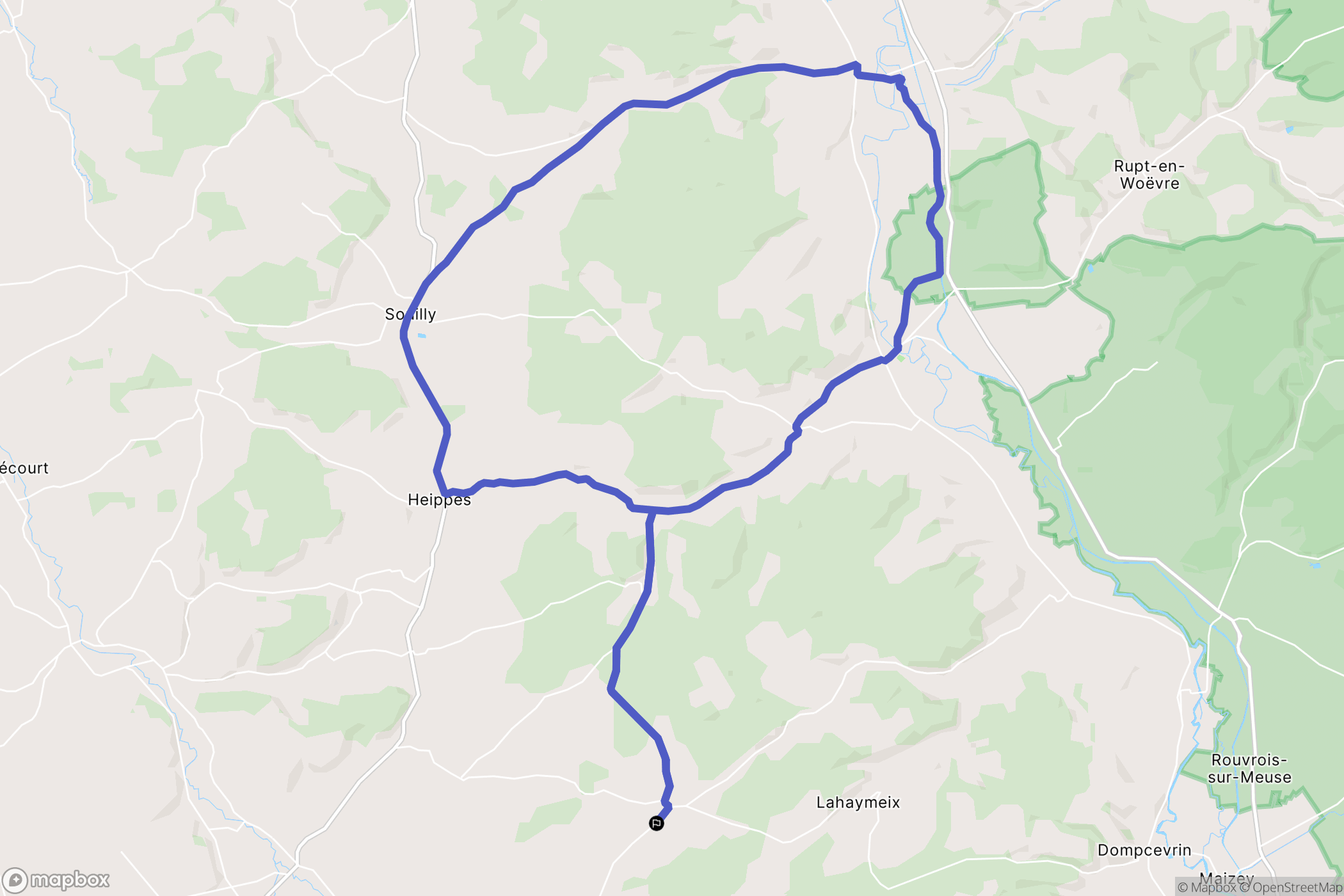 Courouvre : carte du parcours de randonnée - France