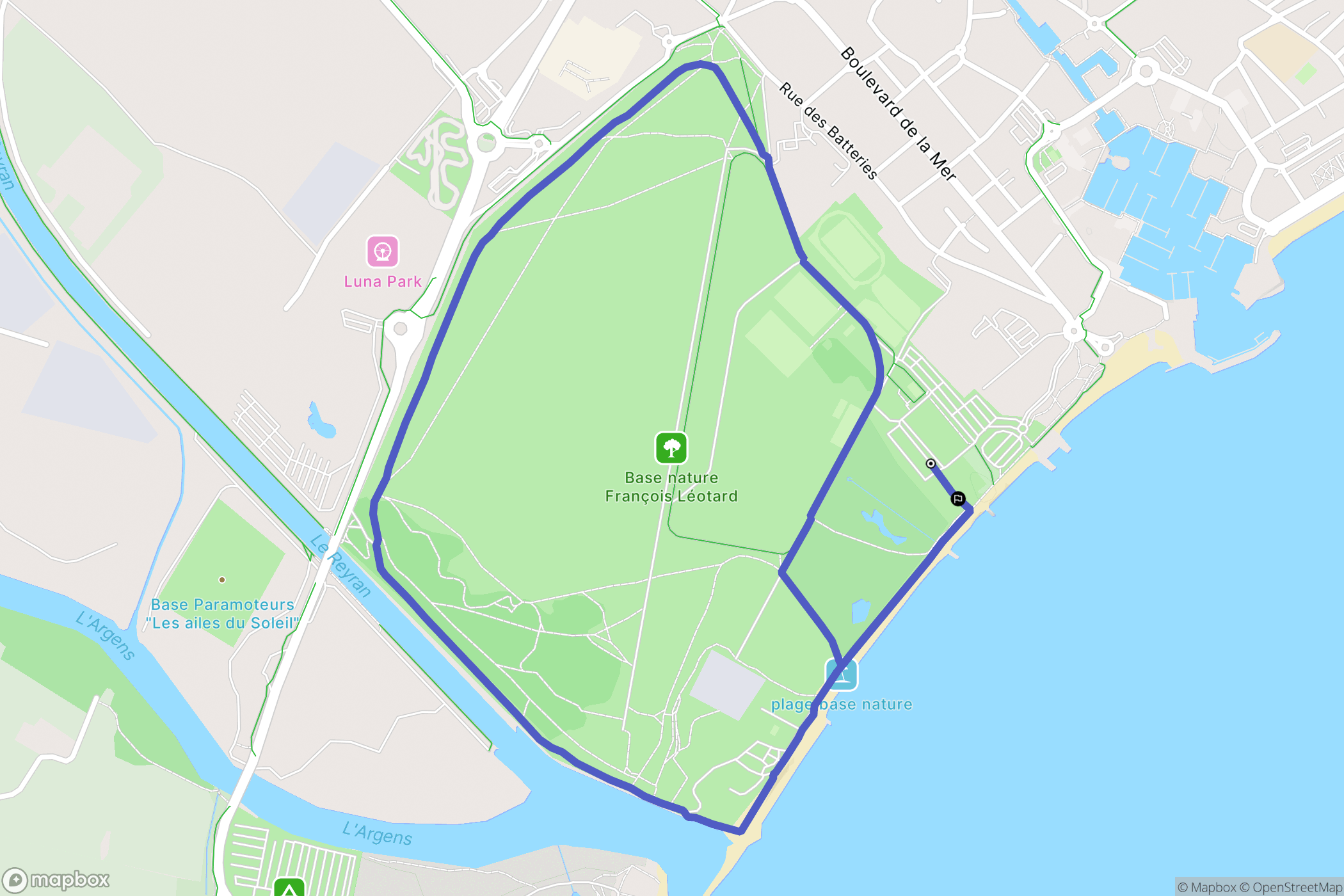 Fréjus : carte du parcours de randonnée - France