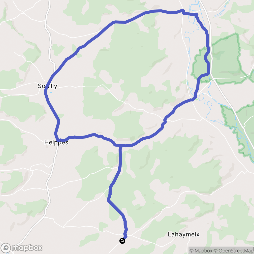 Courouvre : carte du parcours de randonnée - France