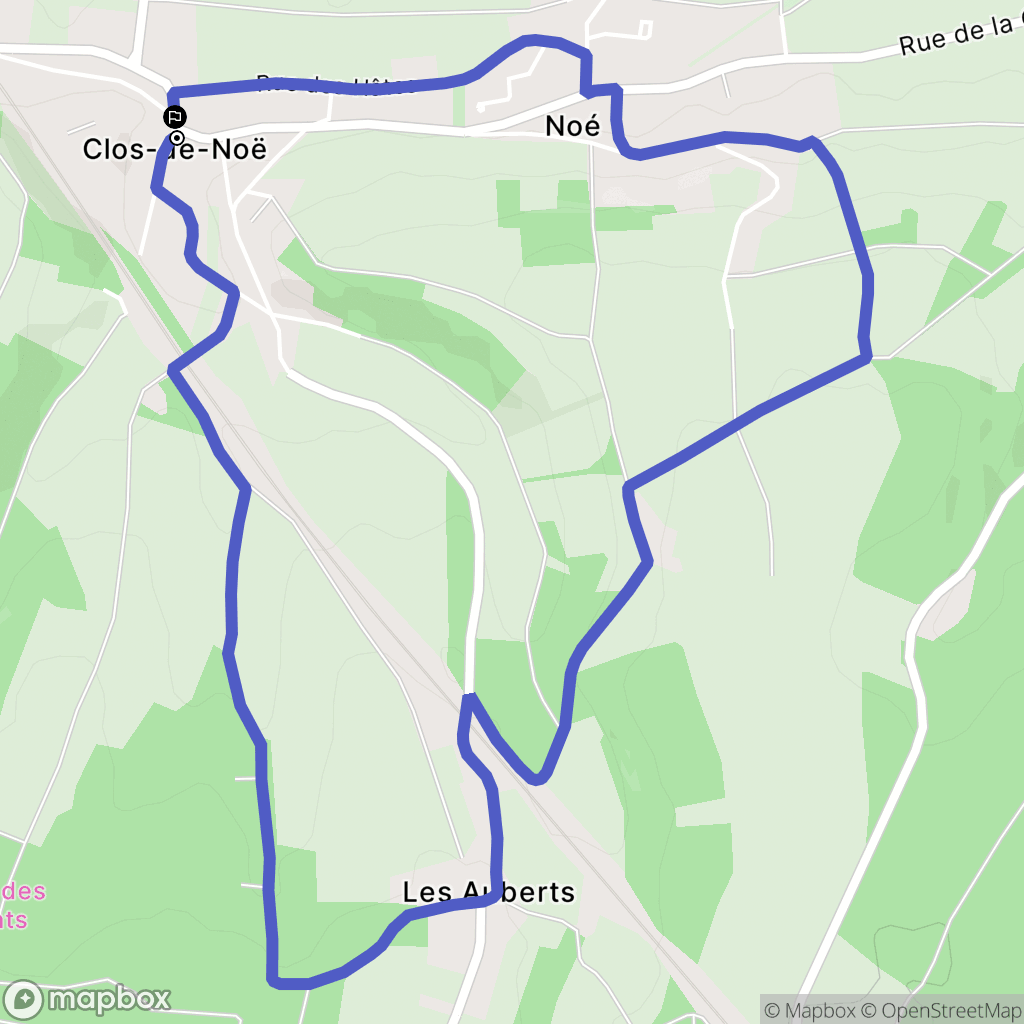 Noé : carte du parcours de randonnée - France