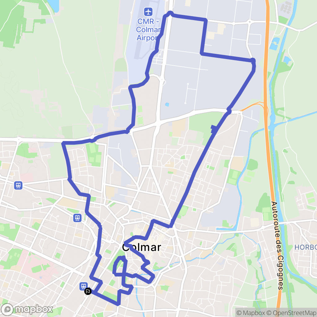 Colmar : carte du parcours de randonnée - France