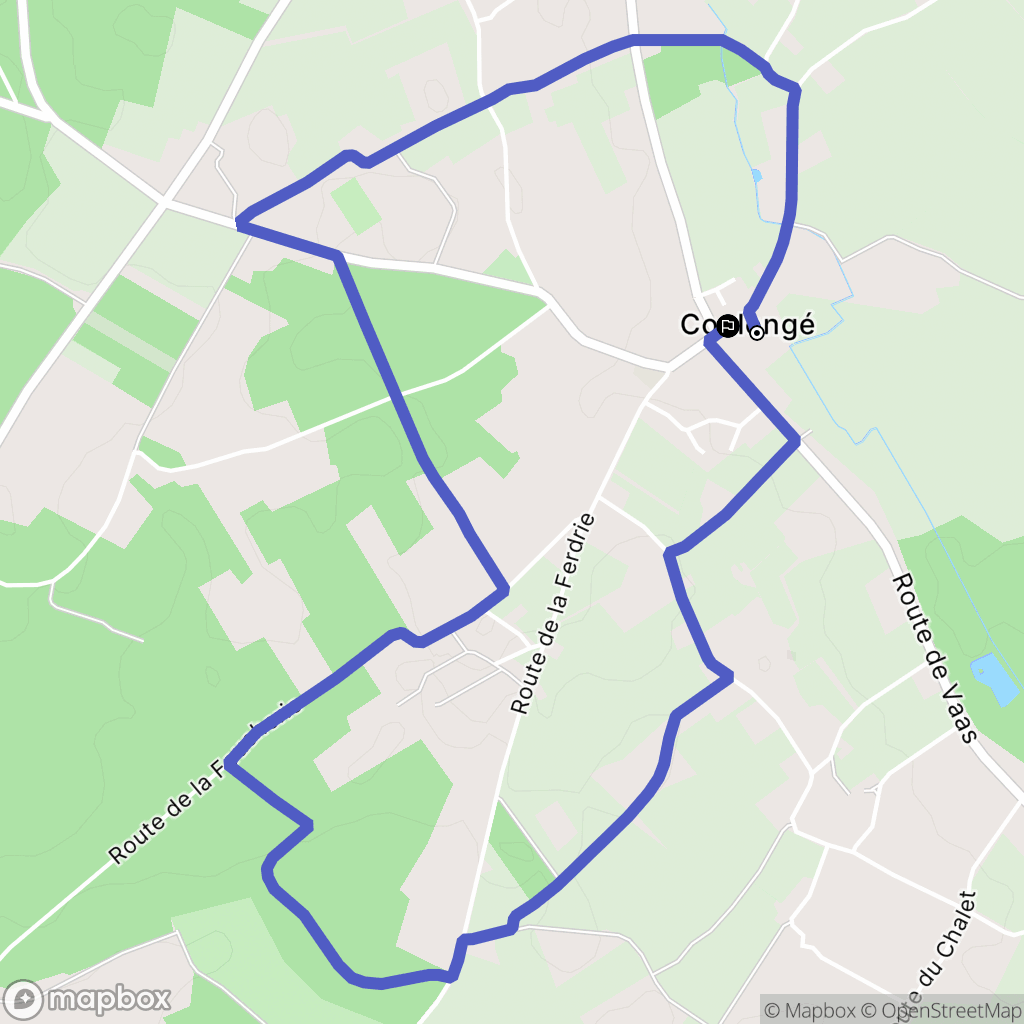 Coulongé : carte du parcours de randonnée - France