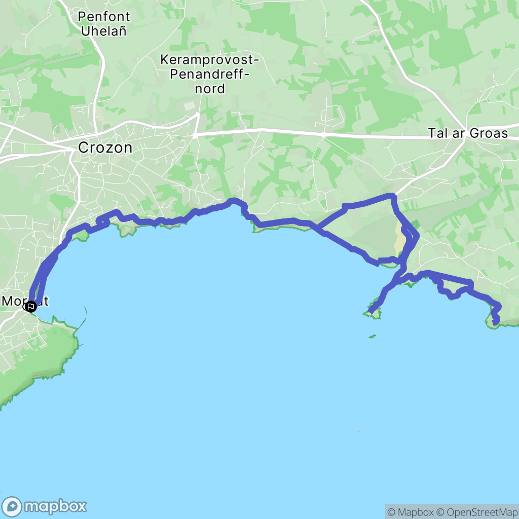 Crozon : carte du parcours de randonnée - France