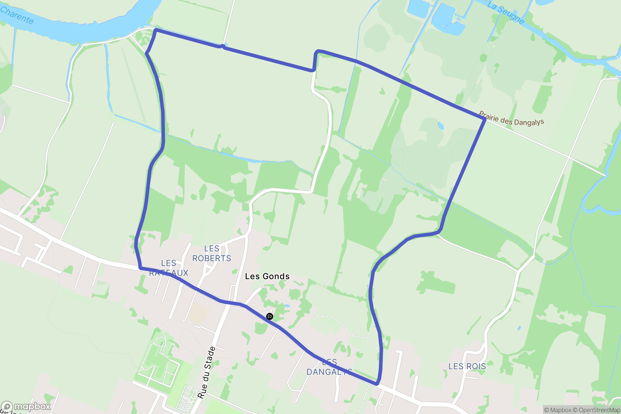 Les Gonds : carte du parcours de randonnée - France