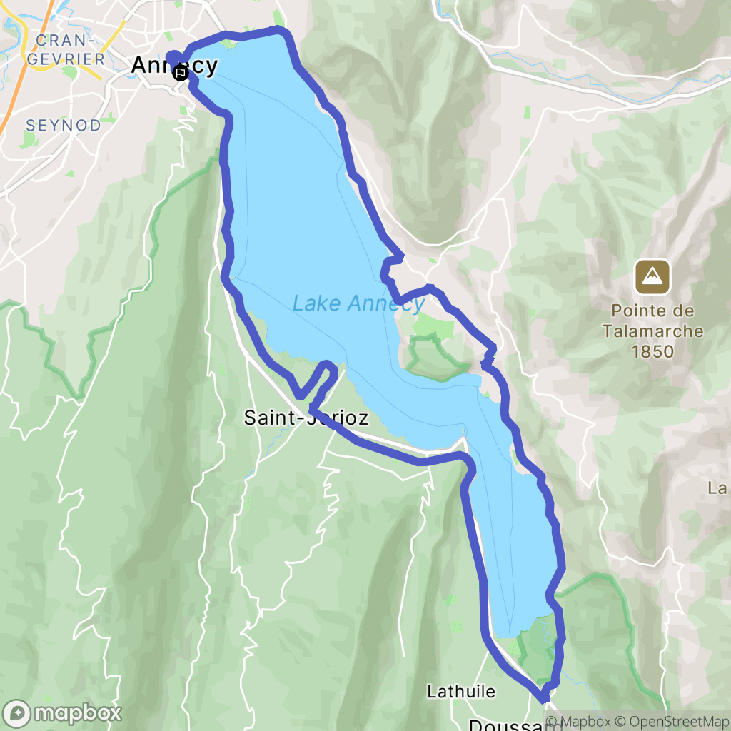 Annecy : carte du parcours de randonnée - France