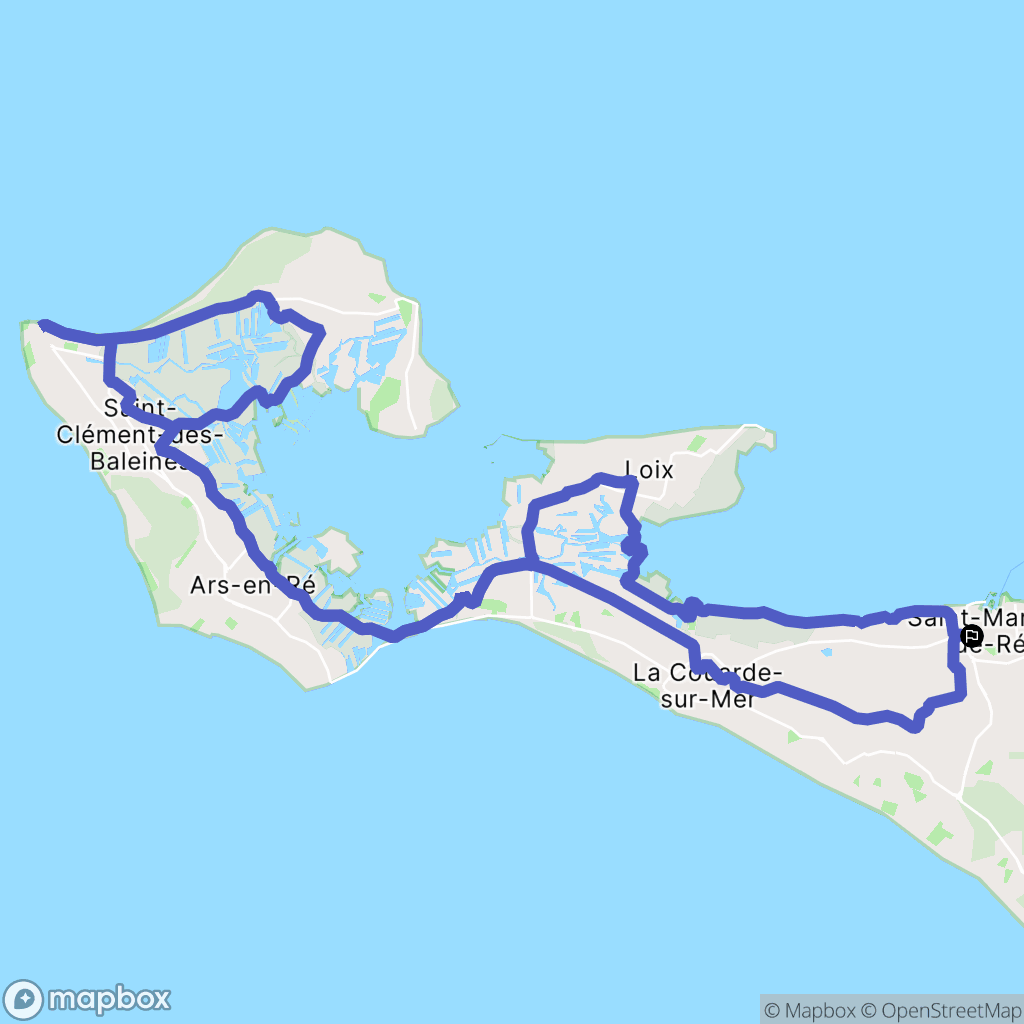 Saint-Martin-de-Ré : carte du parcours de randonnée - France