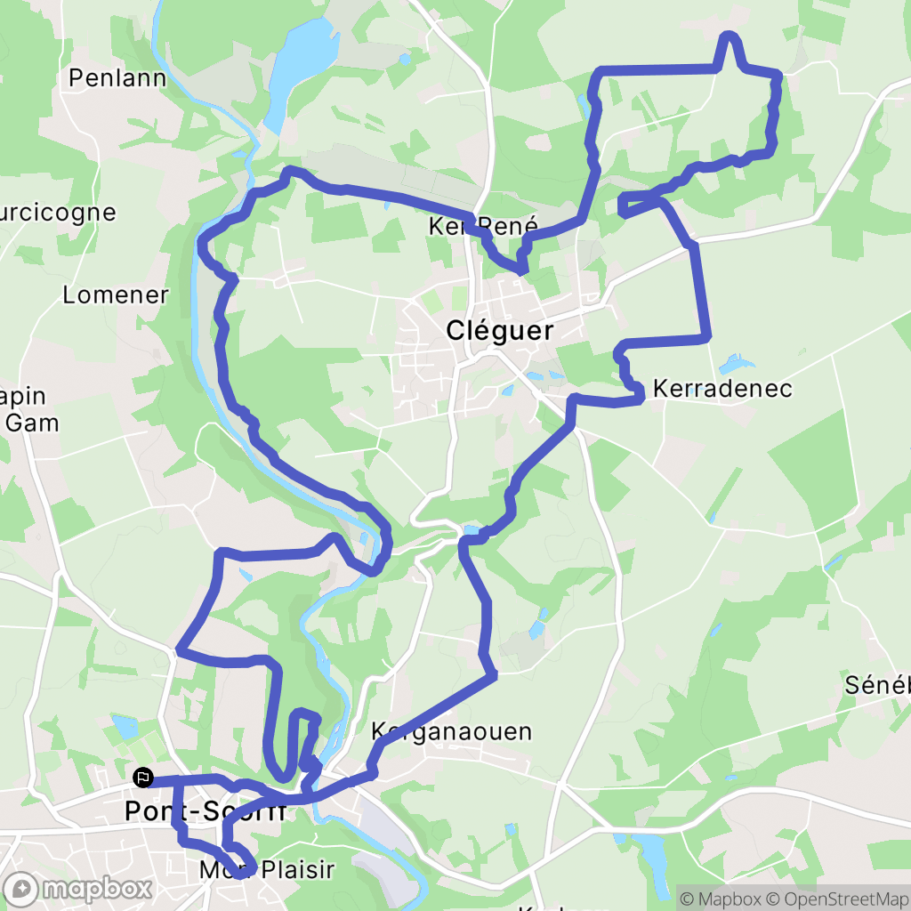 Pont-Scorff : carte du parcours de randonnée - France