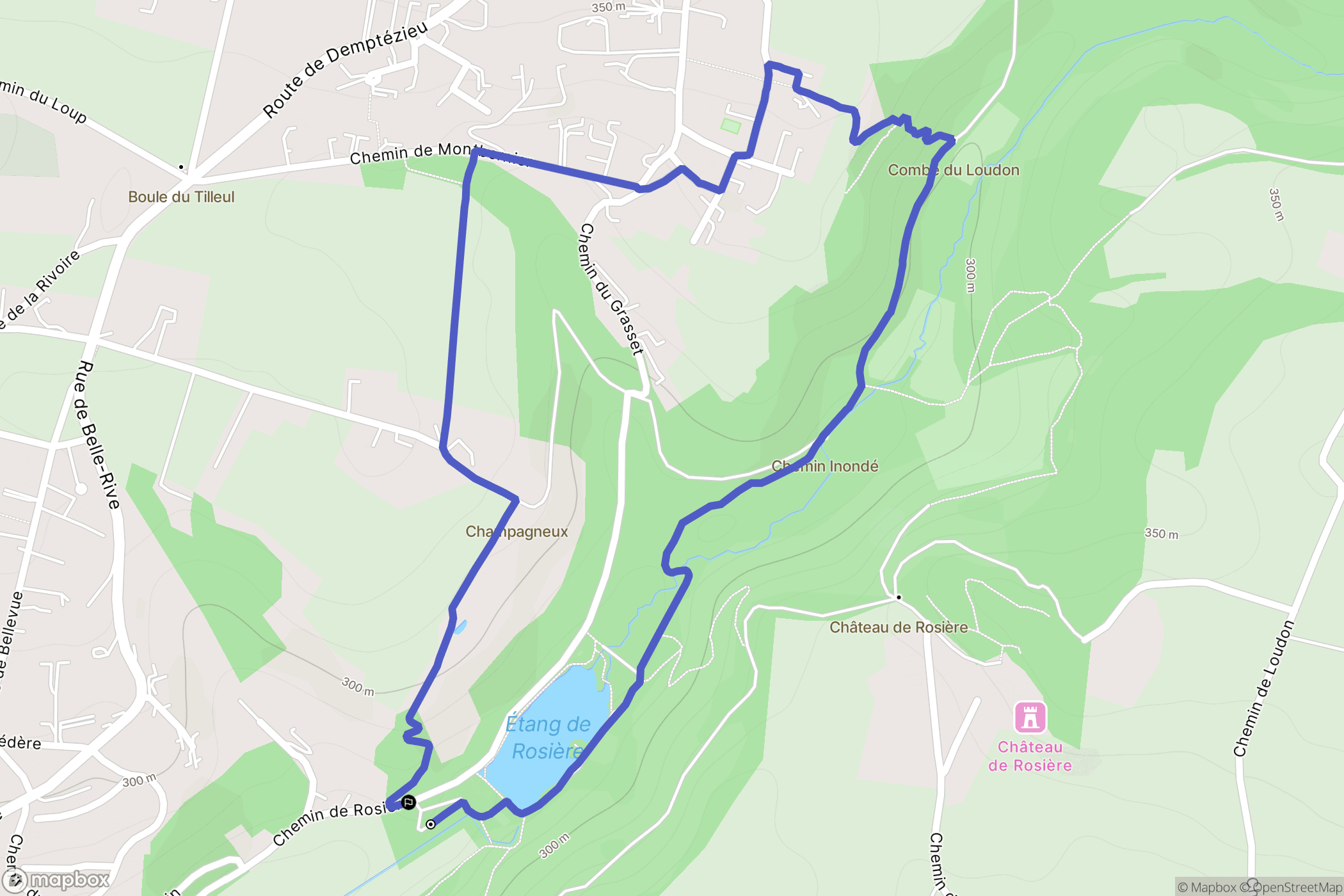Bourgoin-Jallieu : carte du parcours de randonnée - France