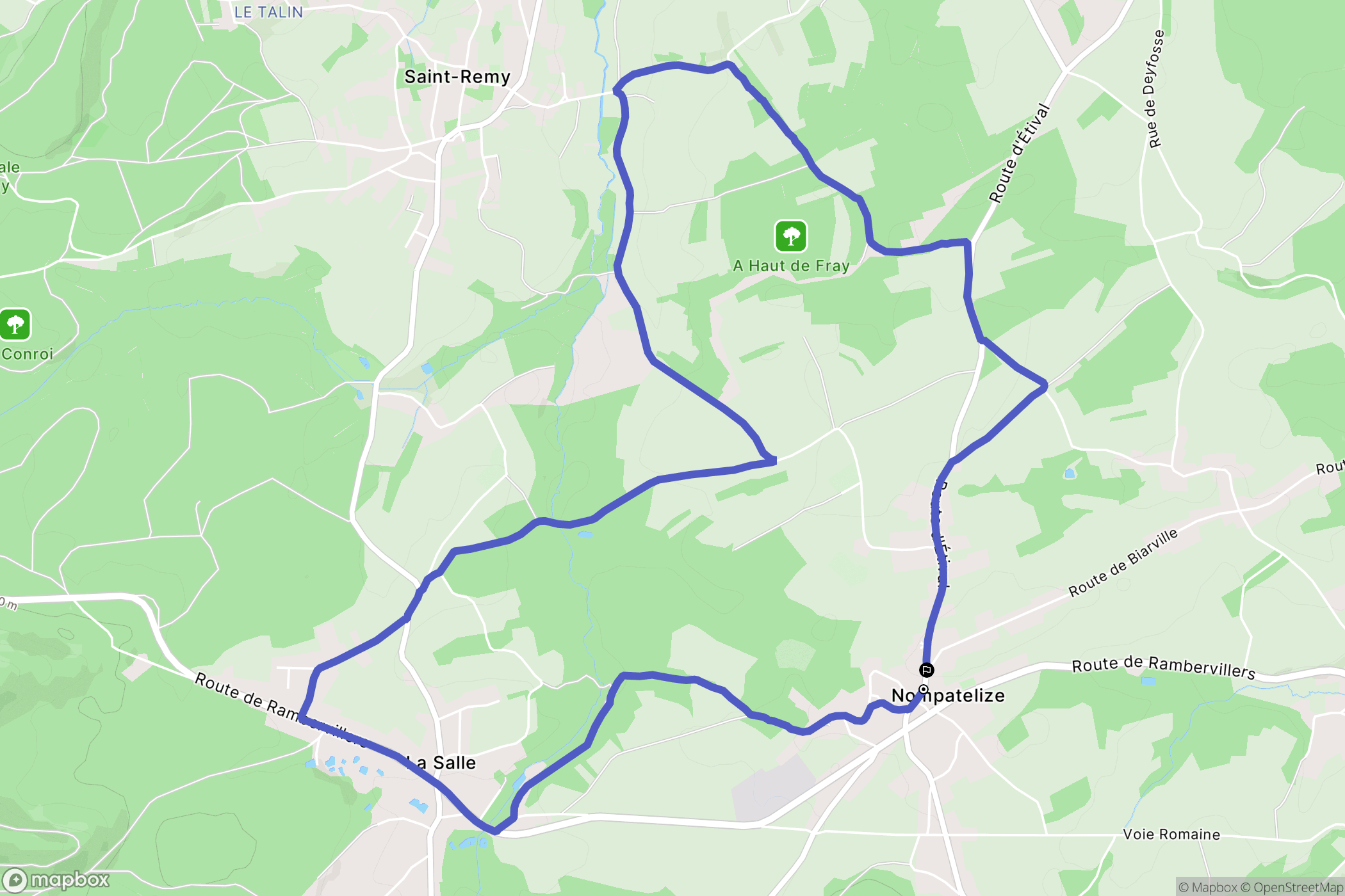 Nompatelize : carte du parcours de randonnée - France