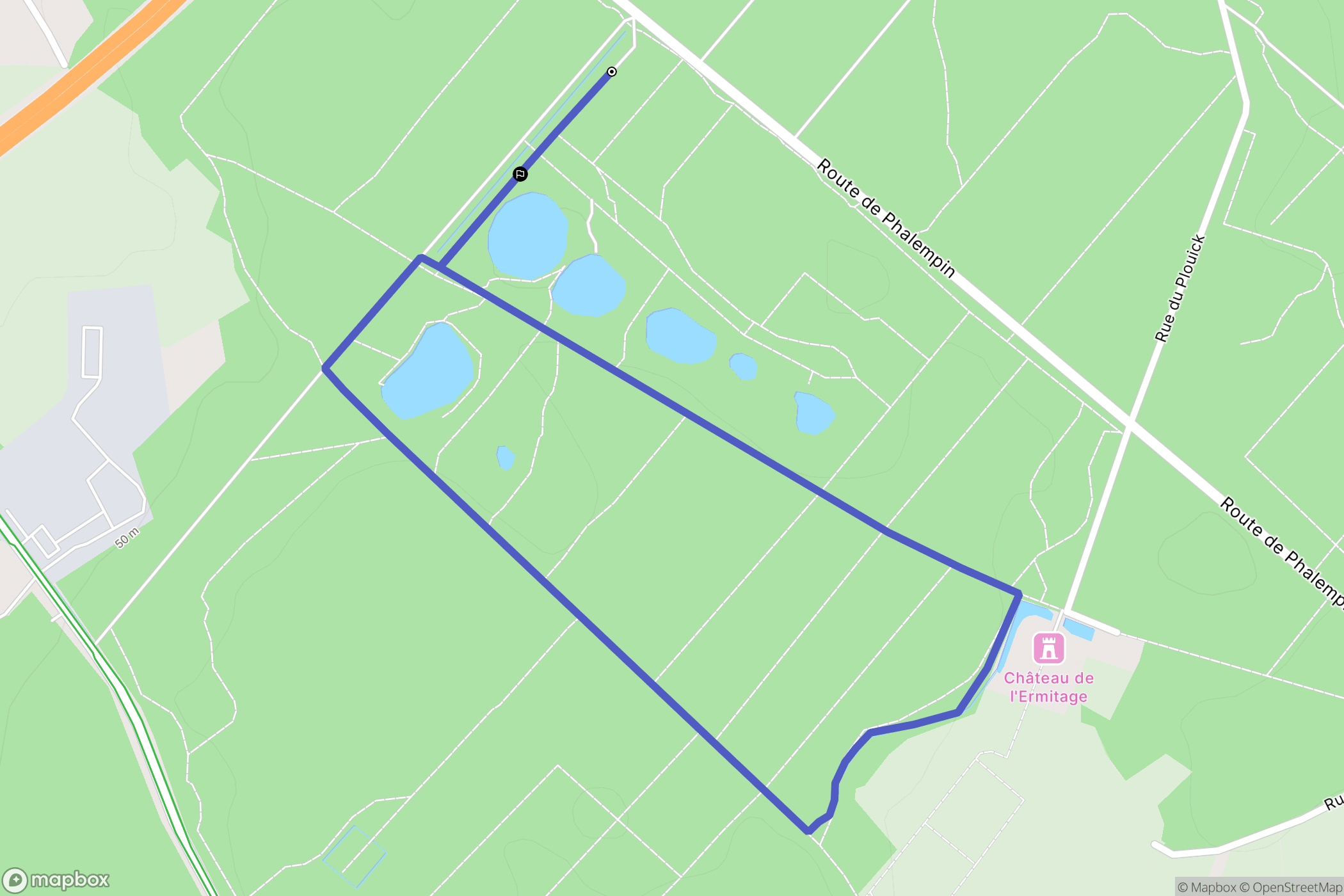 Phalempin : carte du parcours de randonnée - France