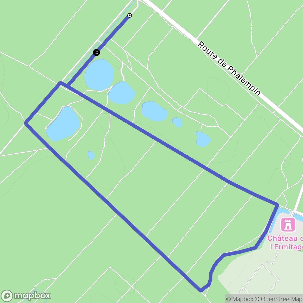 Phalempin : carte du parcours de randonnée - France