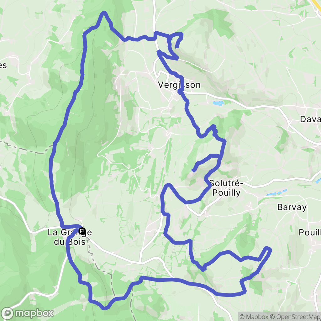 Cenves : carte du parcours de randonnée - France