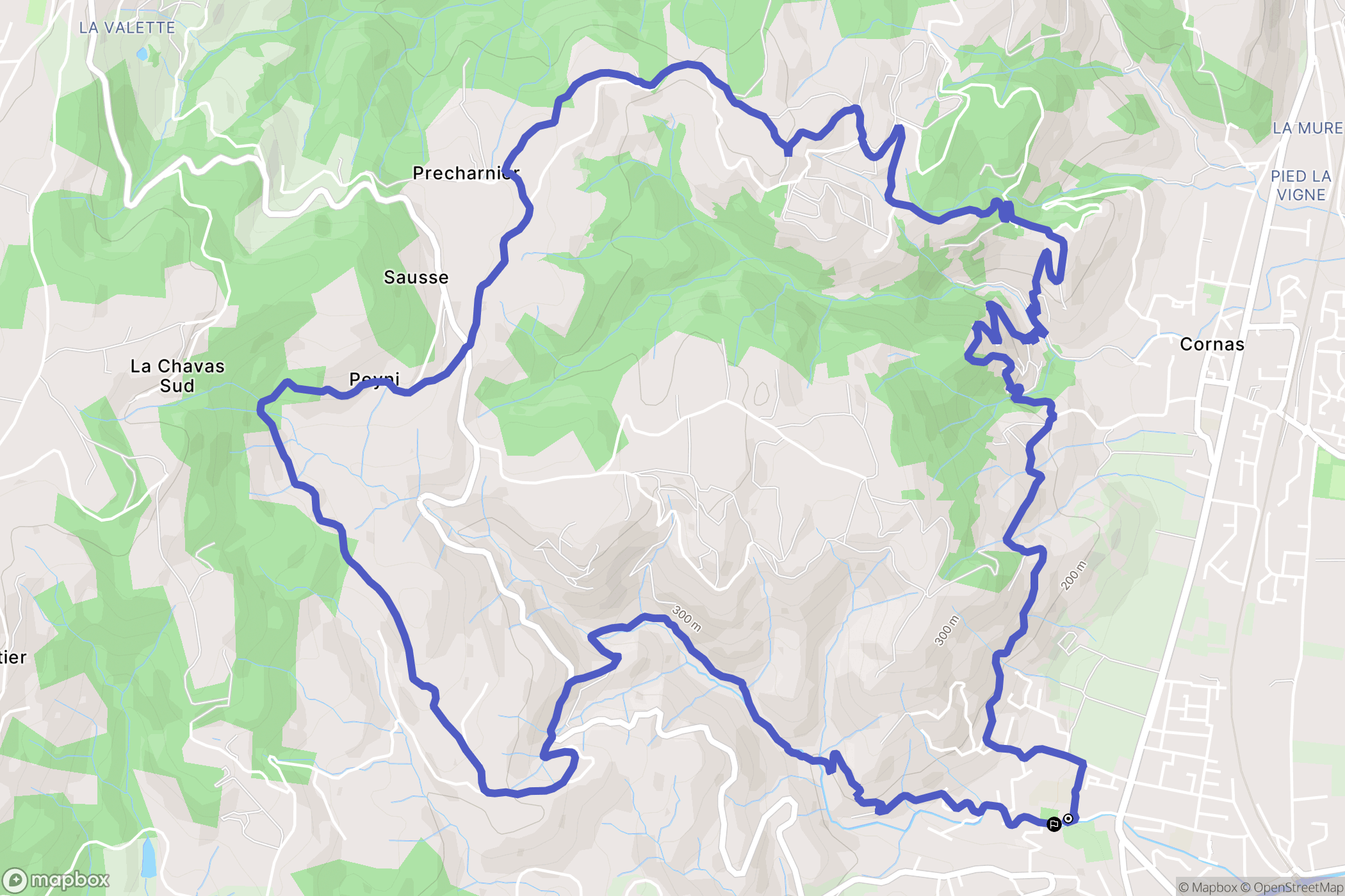 Saint-Péray : carte du parcours de randonnée - France
