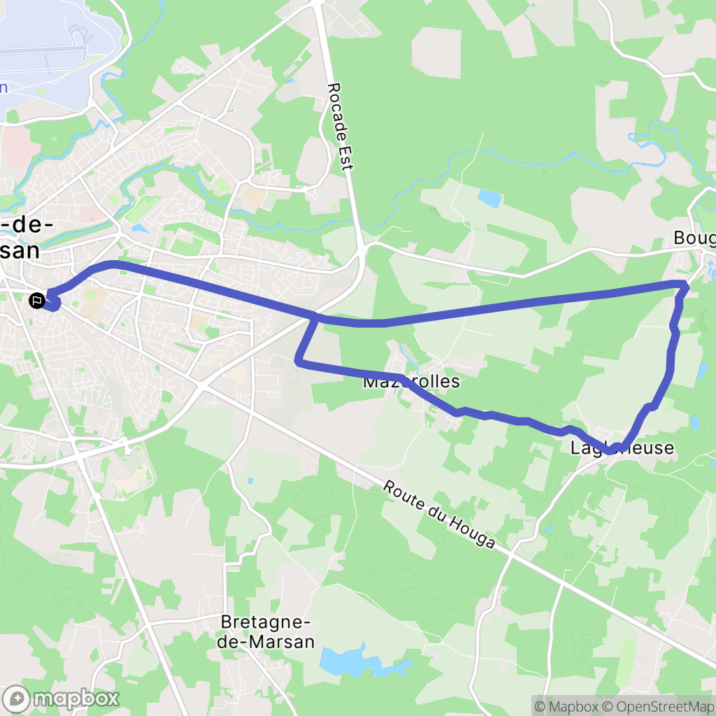 Mont-de-Marsan : carte du parcours de randonnée - France