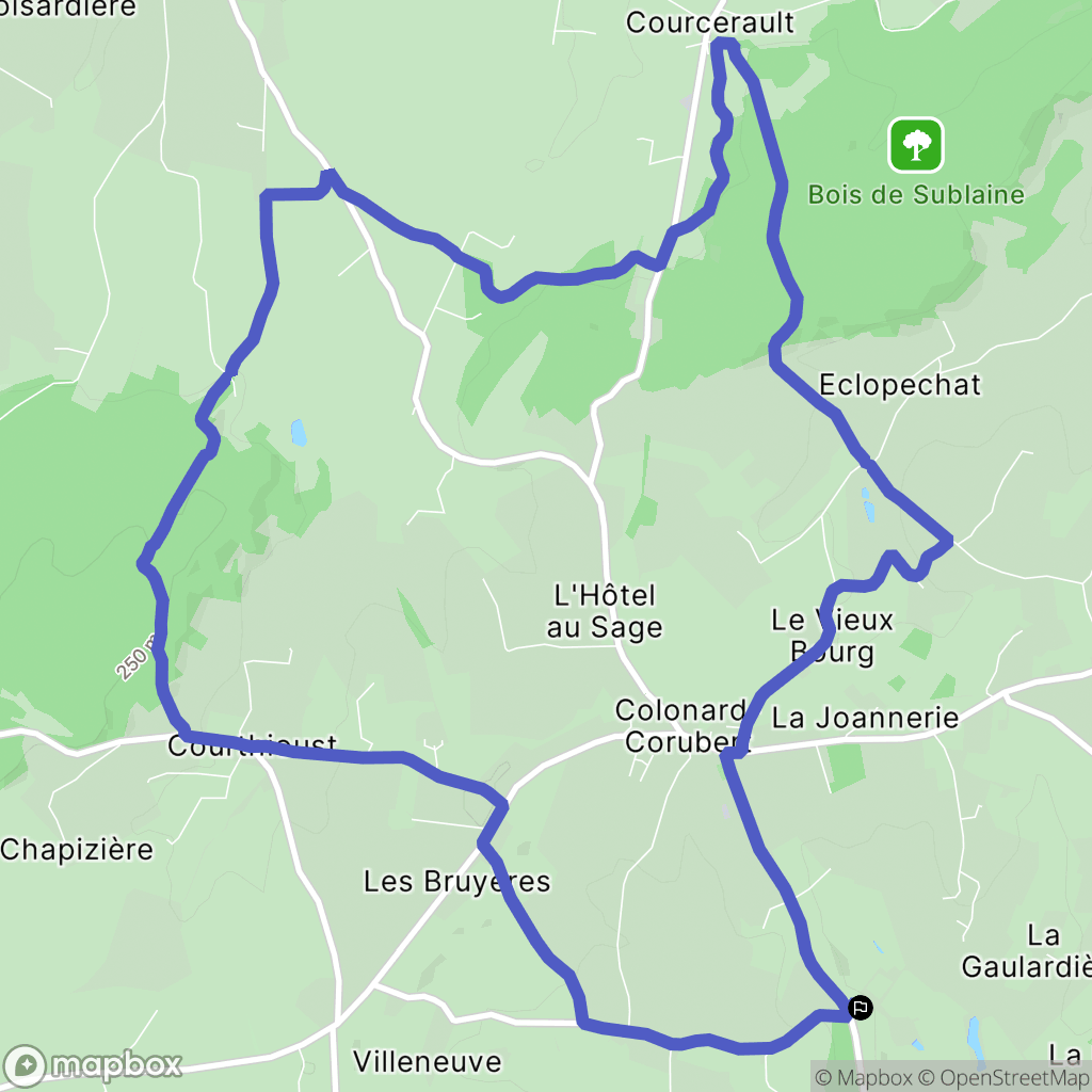 Perche-en-Nocé : carte du parcours de randonnée - France