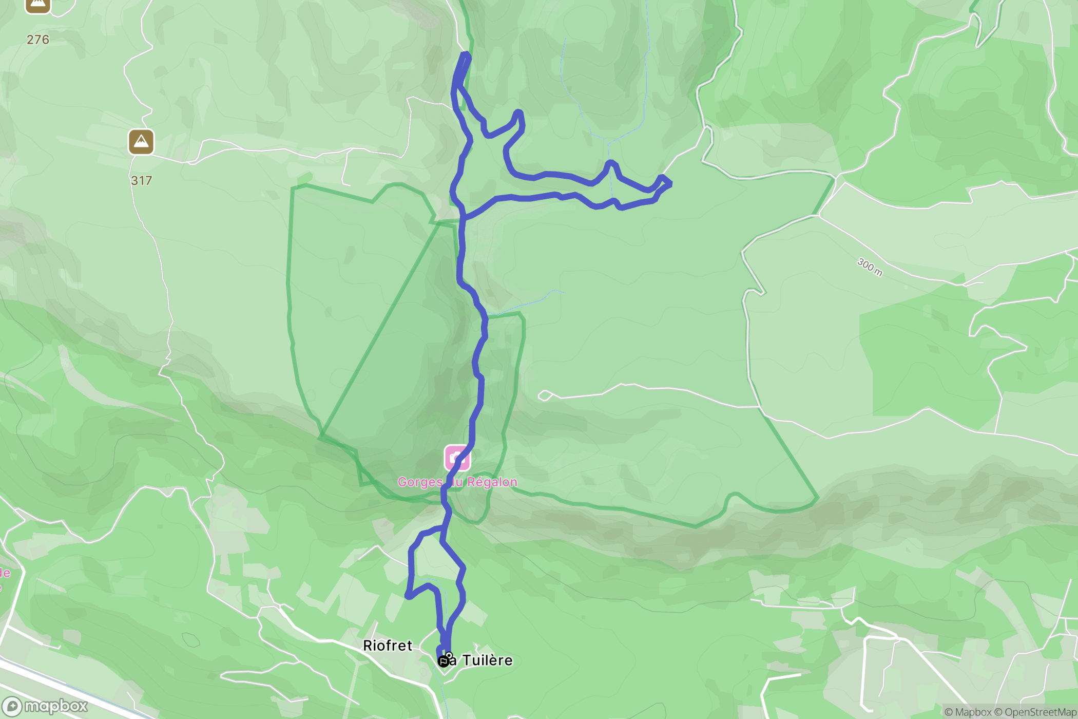 Cheval-Blanc : carte du parcours de randonnée - France