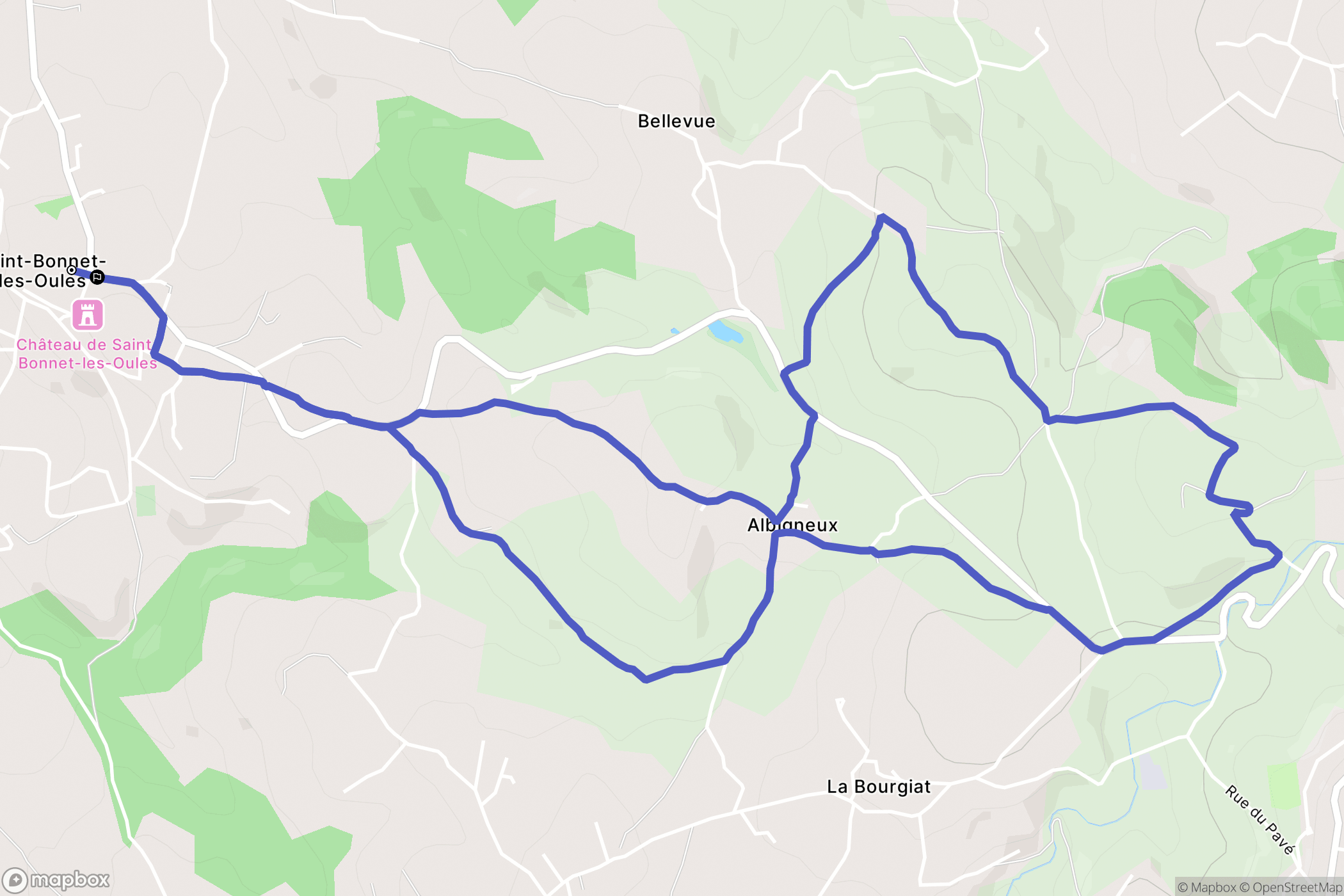 Saint-Bonnet-les-Oules : carte du parcours de randonnée - France