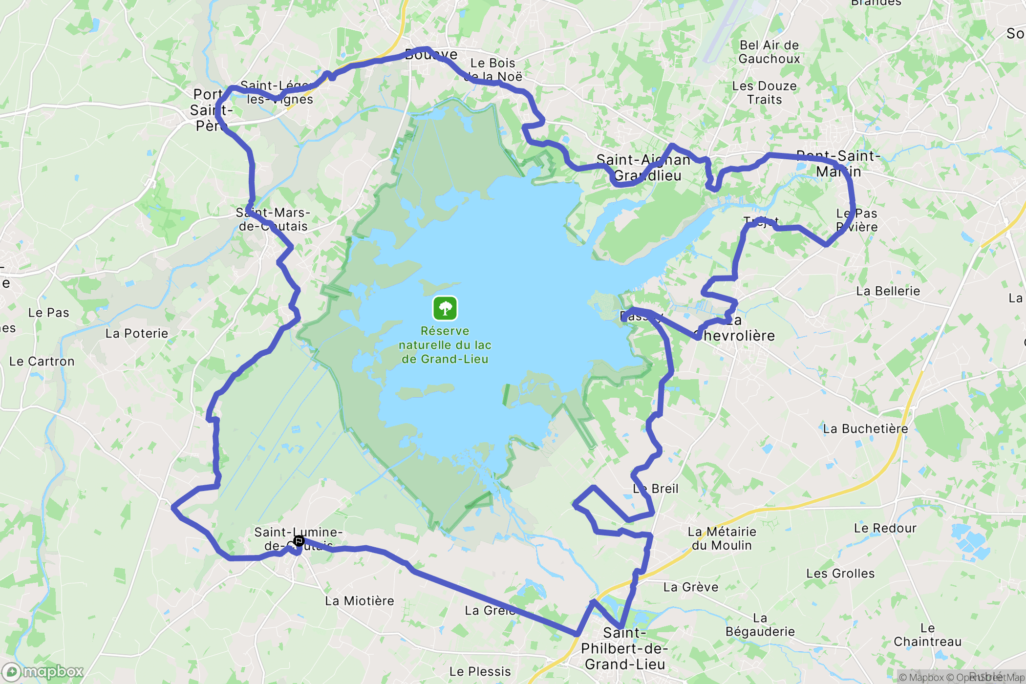 Saint-Lumine-de-Coutais : carte du parcours de randonnée - France