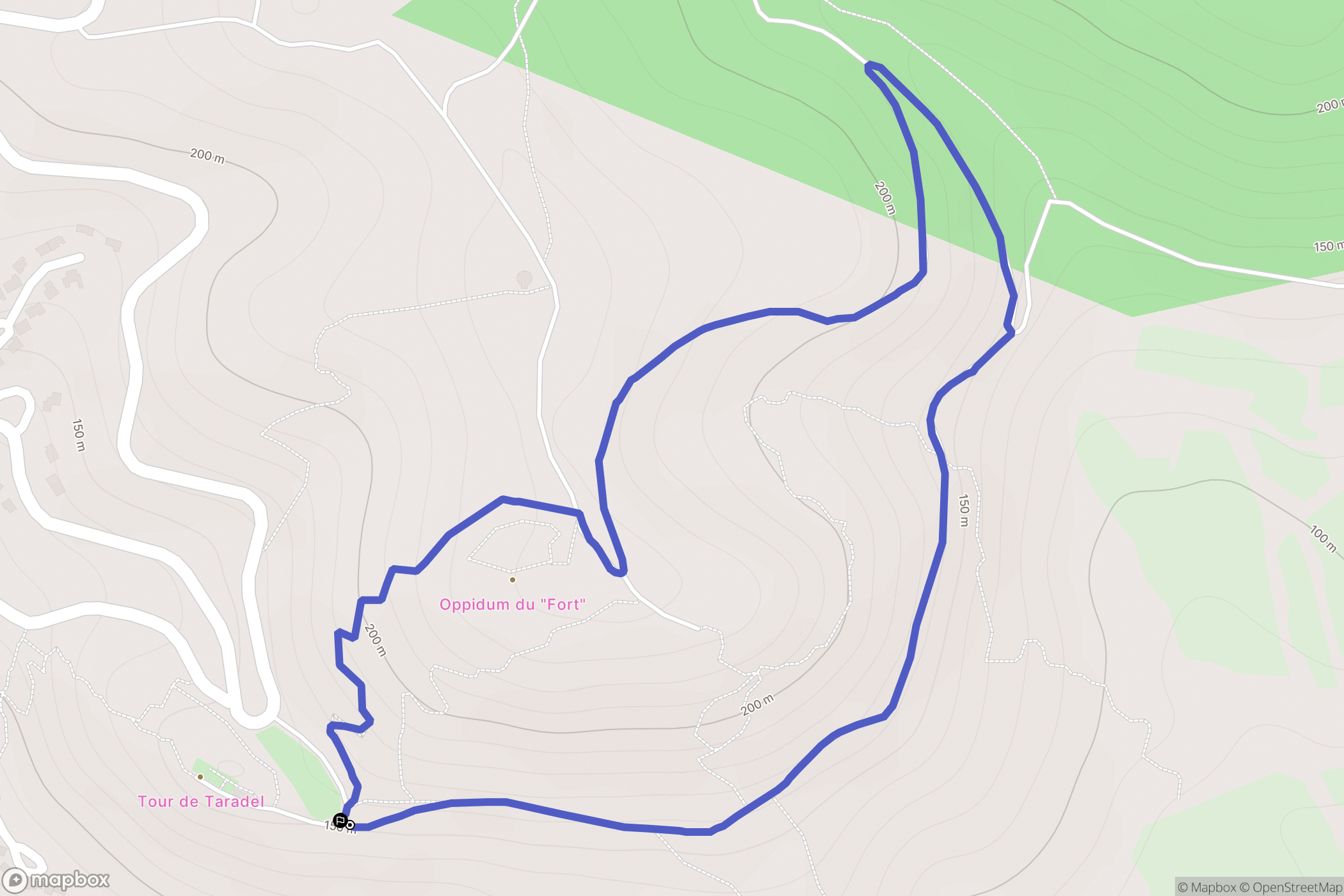 Taradeau : carte du parcours de randonnée - France