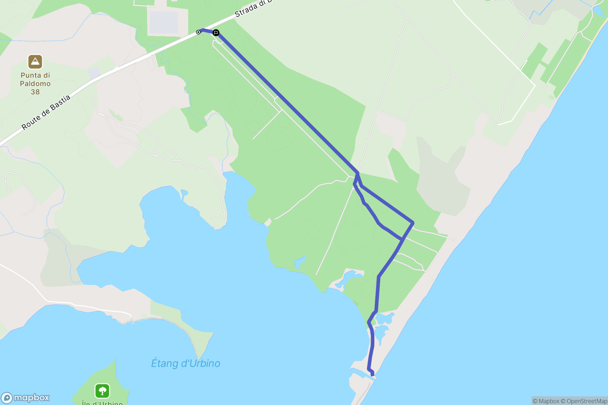 Aléria : carte du parcours de randonnée - France