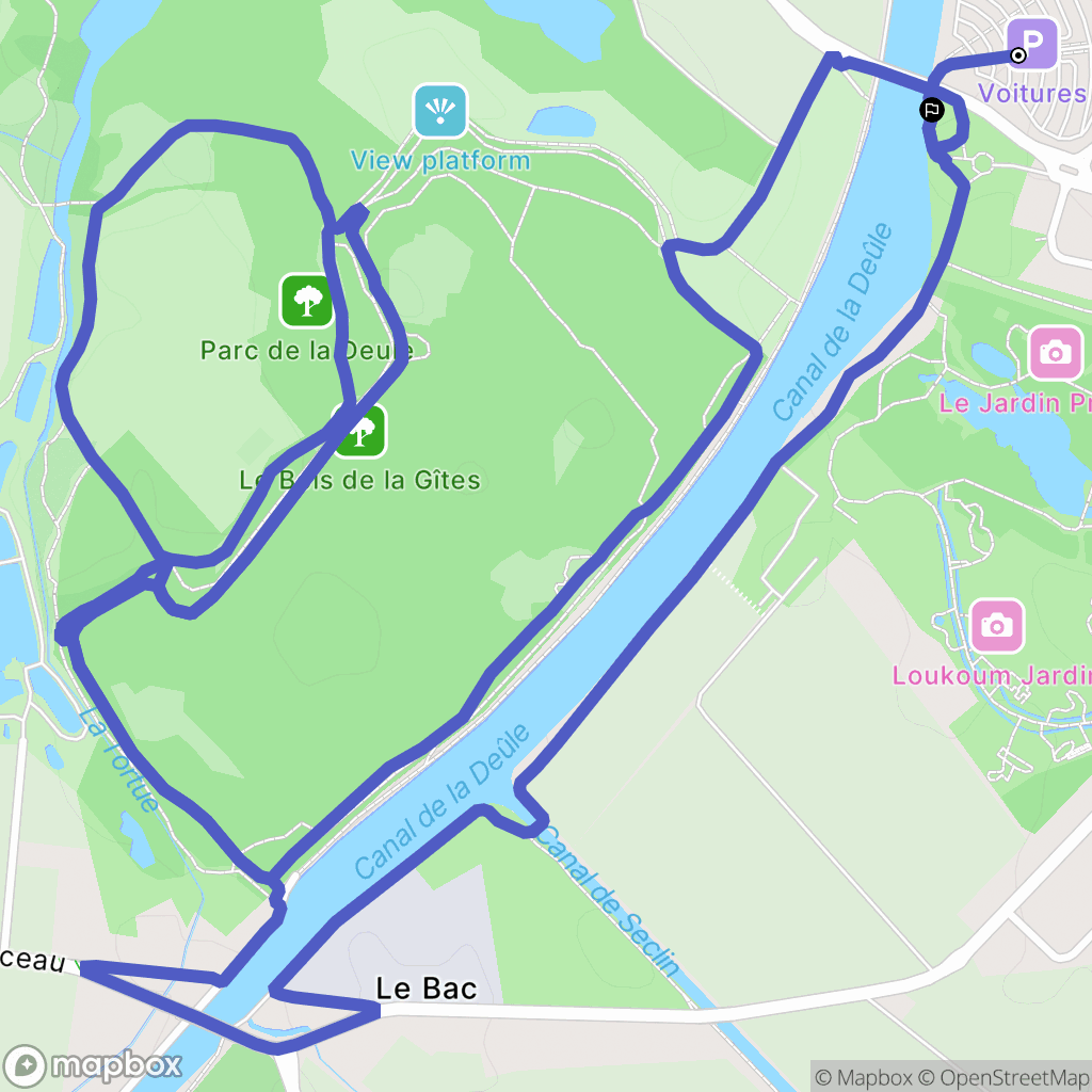 Houplin-Ancoisne : carte du parcours de randonnée - France
