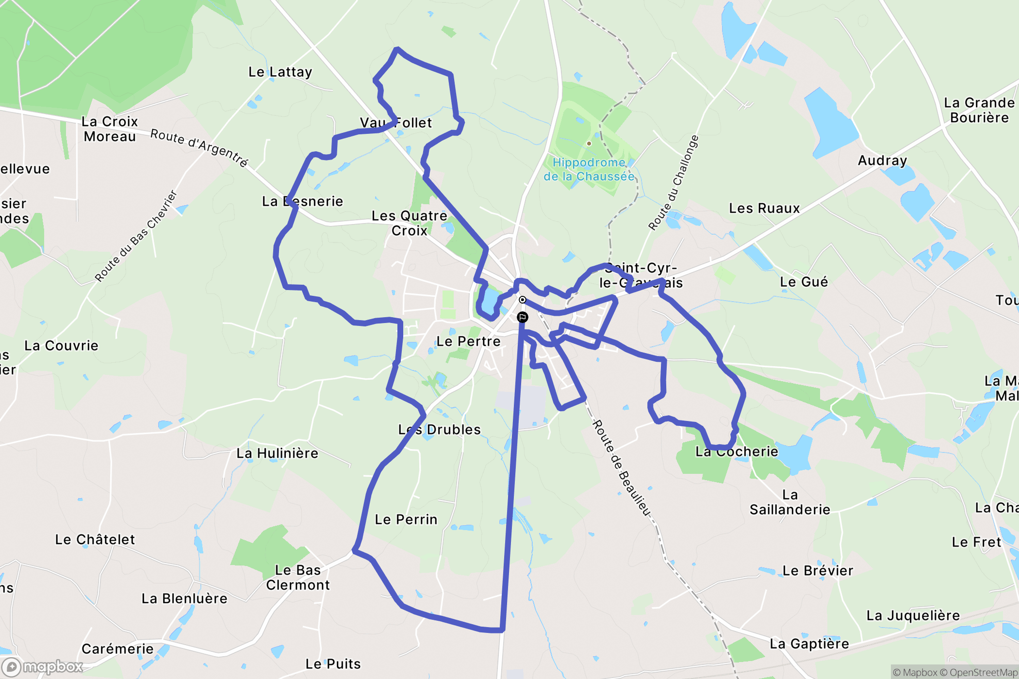 Le Pertre : carte du parcours de randonnée - France