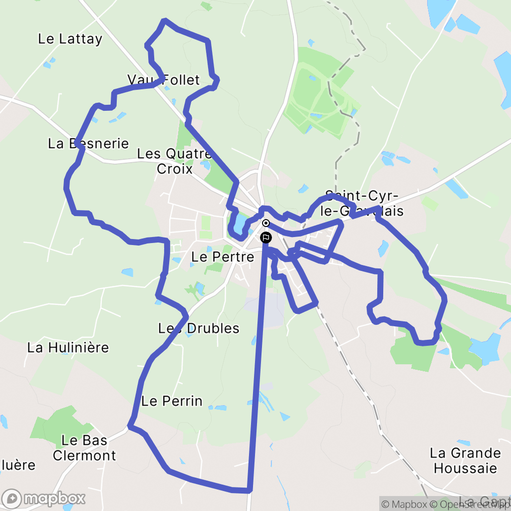 Le Pertre : carte du parcours de randonnée - France