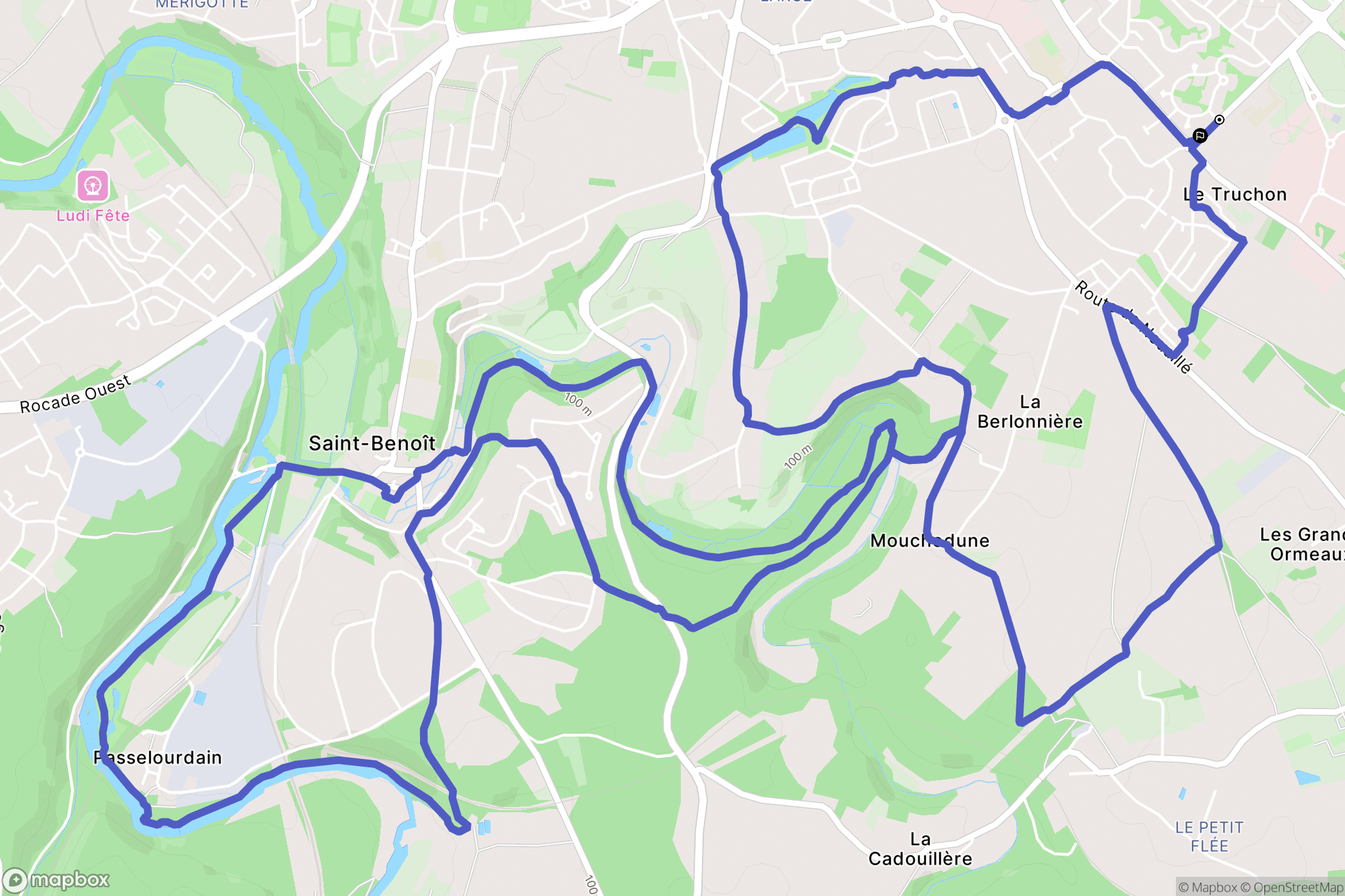 Poitiers : carte du parcours de randonnée - France