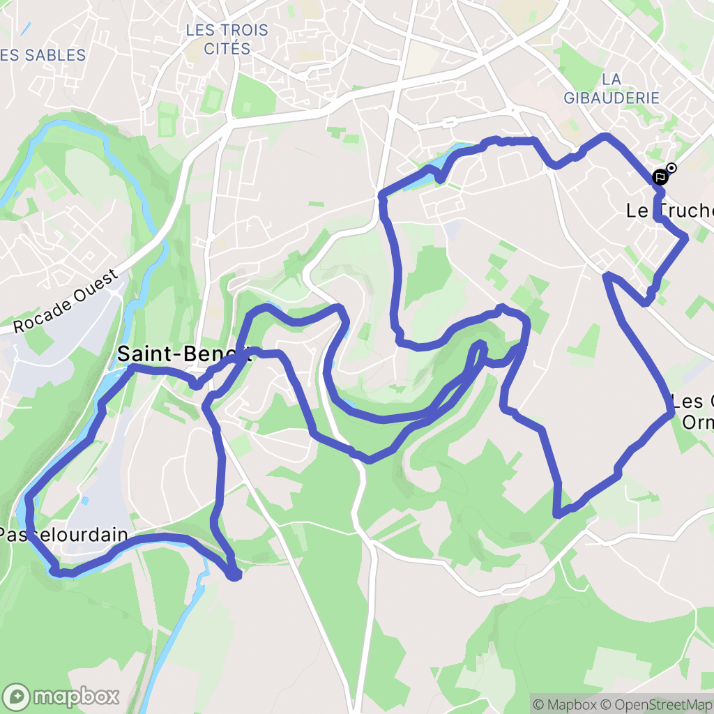 Poitiers : carte du parcours de randonnée - France
