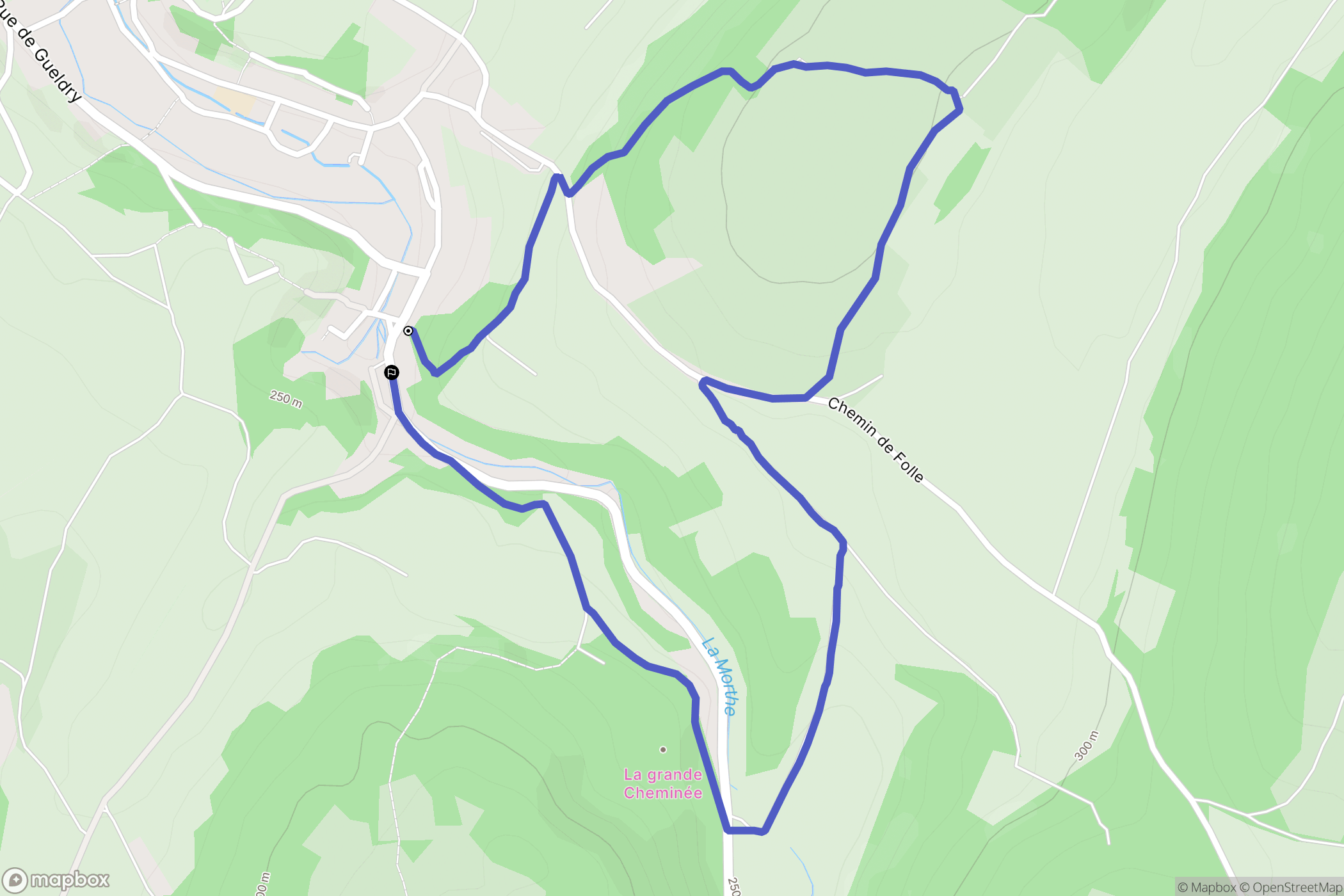 Bucey-lès-Gy : carte du parcours de randonnée - France
