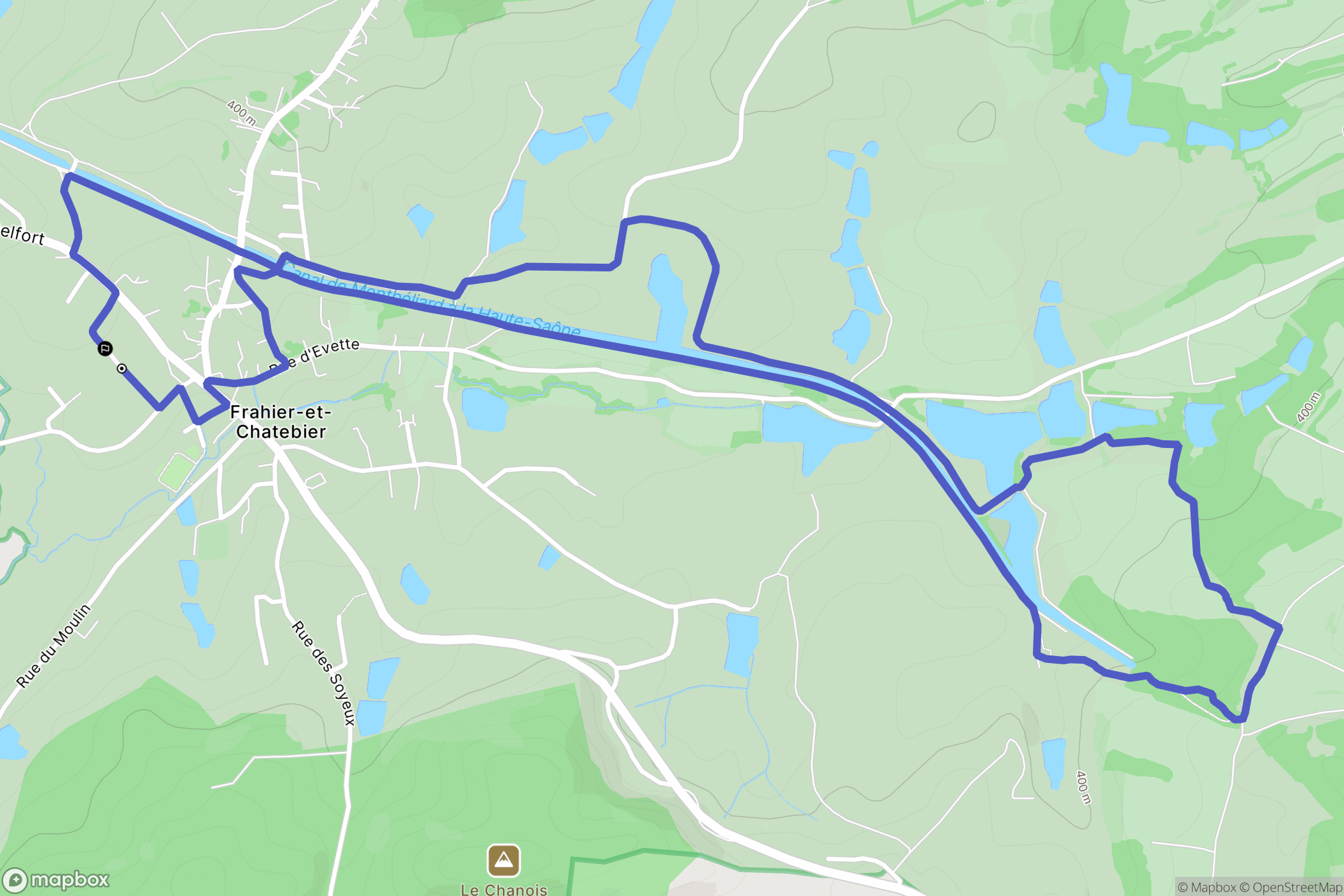 Frahier-et-Chatebier : carte du parcours de randonnée - France