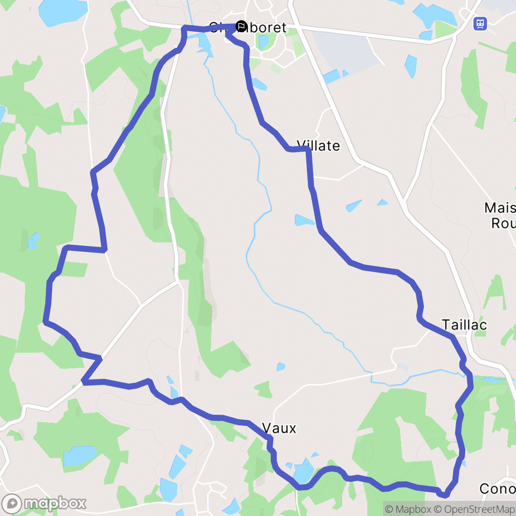 Chamboret : carte du parcours de randonnée - France