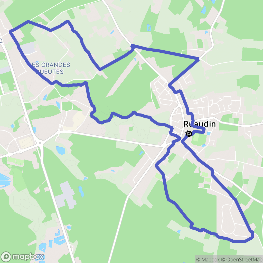 Ruaudin : carte du parcours de randonnée - France