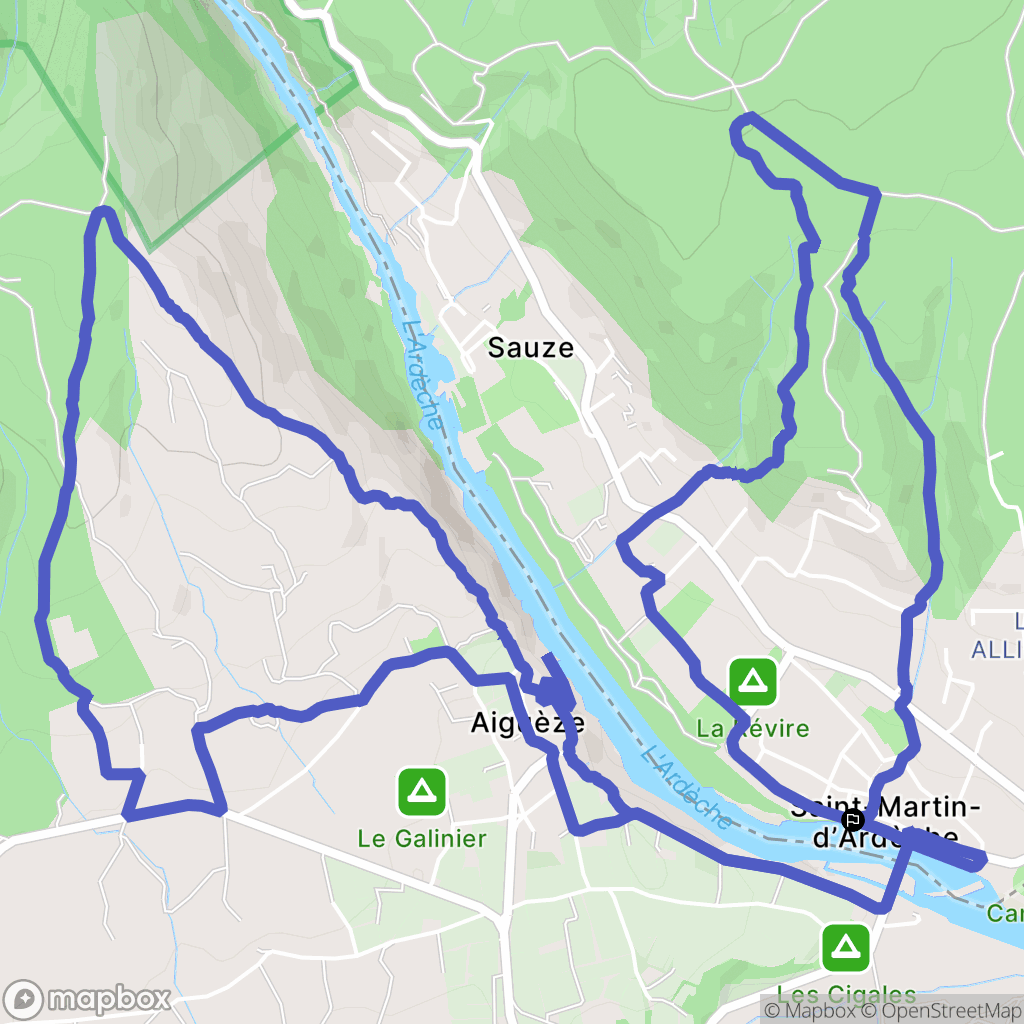 Saint-Martin-d'Ardèche : carte du parcours de randonnée - France