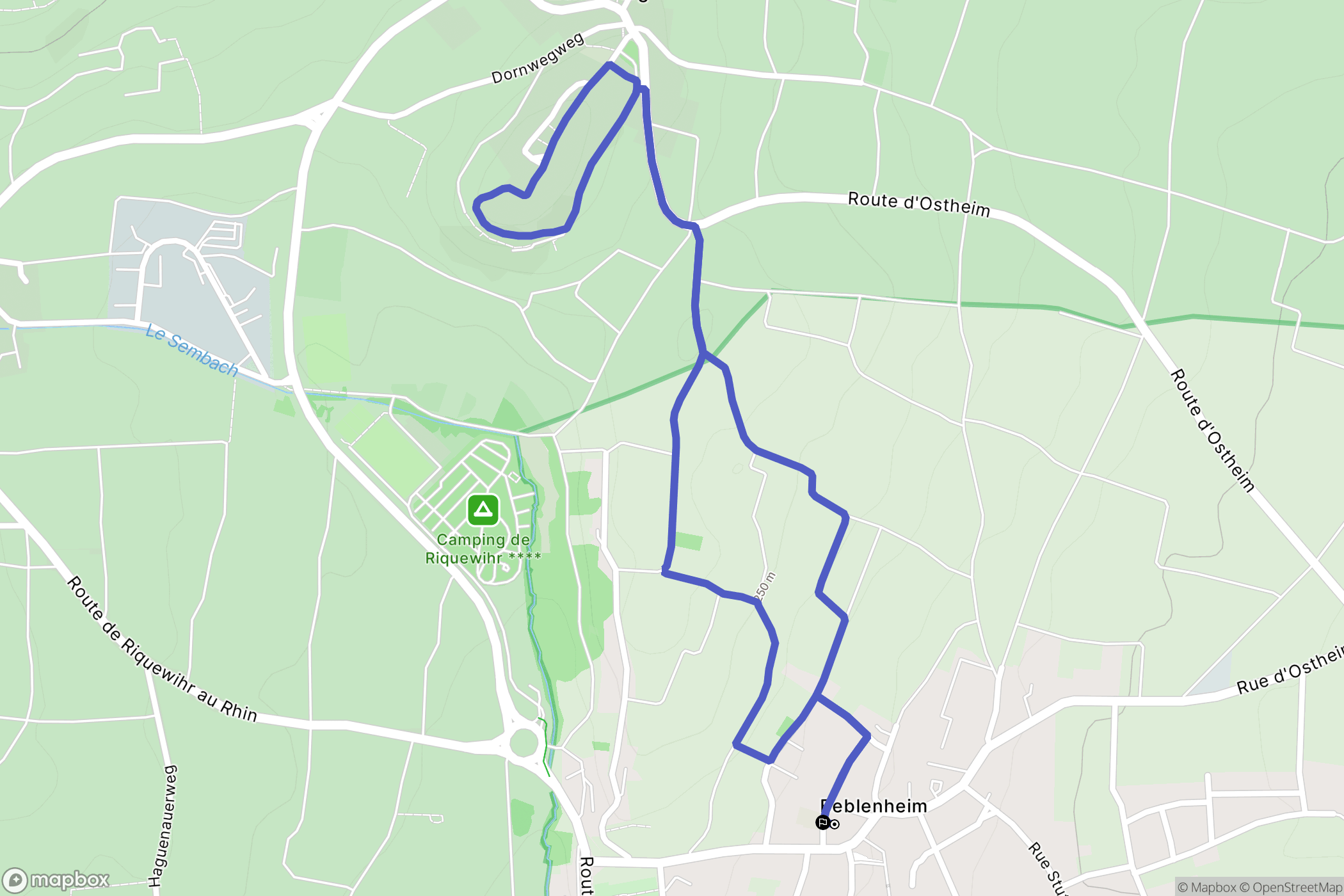 Beblenheim : carte du parcours de randonnée - France
