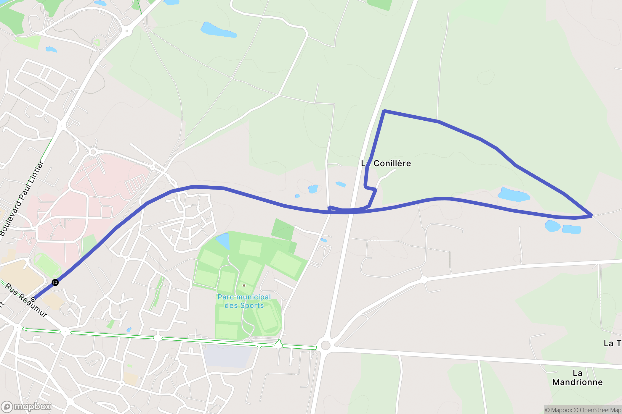 Mayenne : carte du parcours de randonnée - France