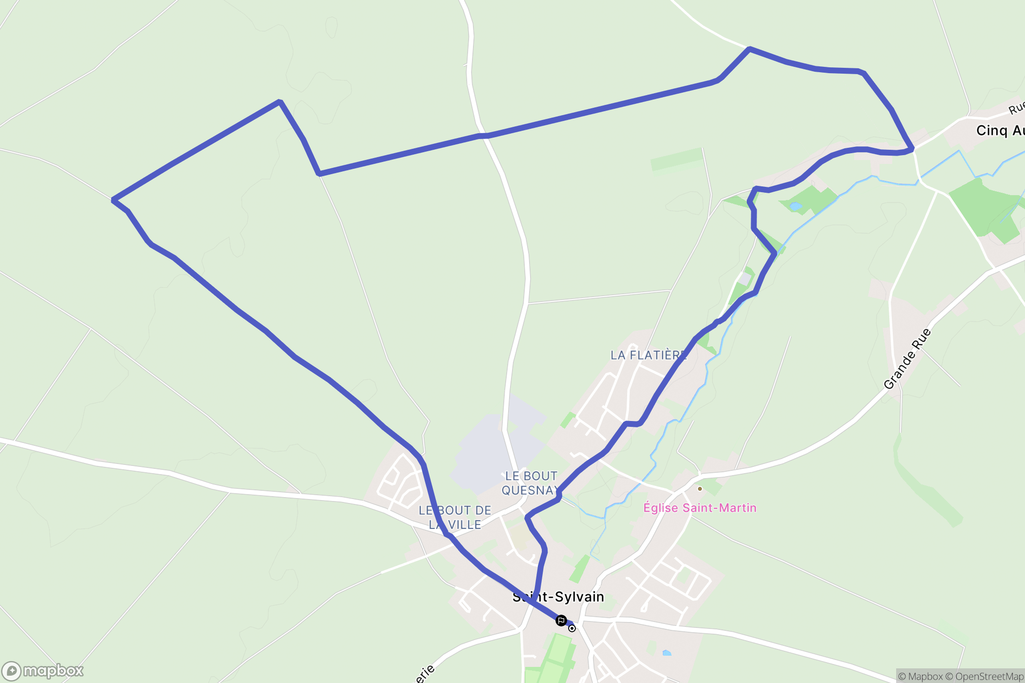 Saint-Sylvain : carte du parcours de randonnée - France