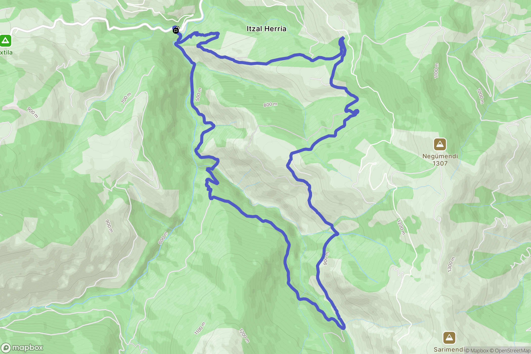 Larrau : carte du parcours de randonnée - France