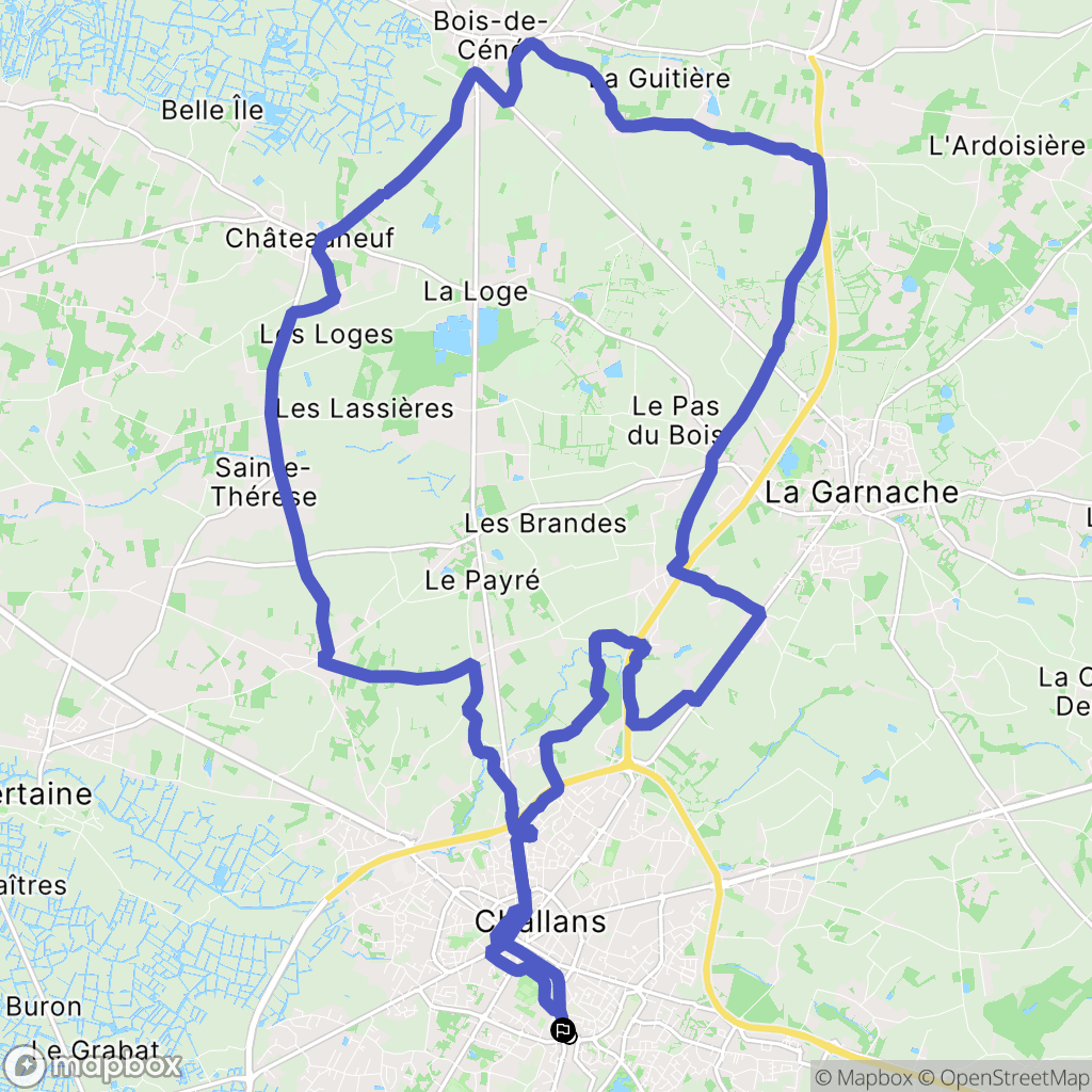 Challans : carte du parcours de randonnée - France