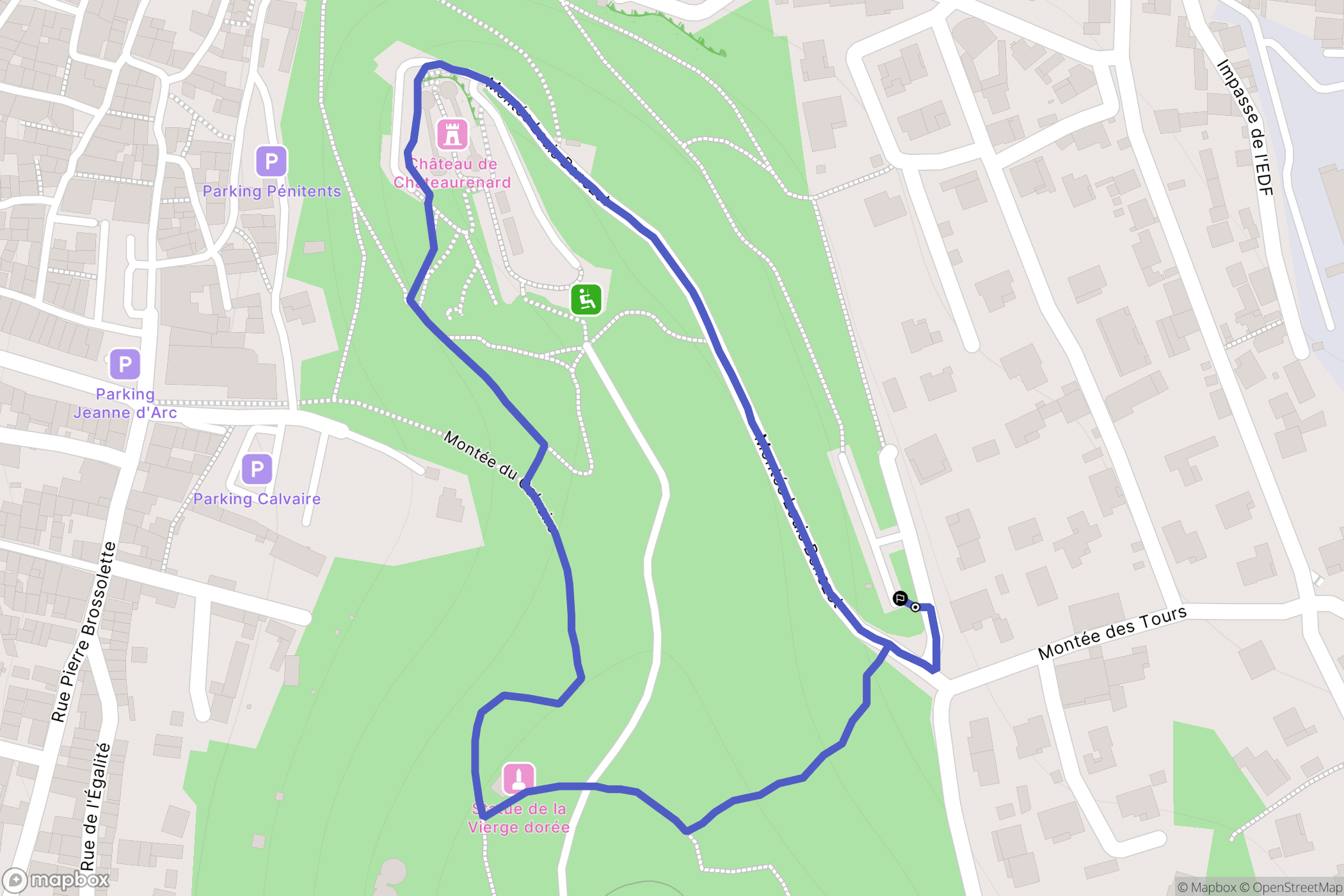 Châteaurenard : carte du parcours de randonnée - France