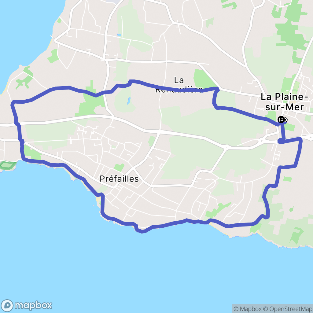 La Plaine-sur-Mer : carte du parcours de randonnée - France