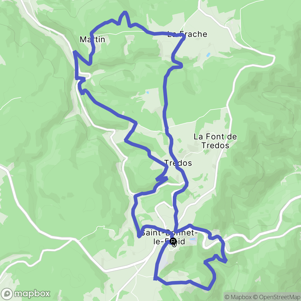 Saint-Bonnet-le-Froid : carte du parcours de randonnée - France