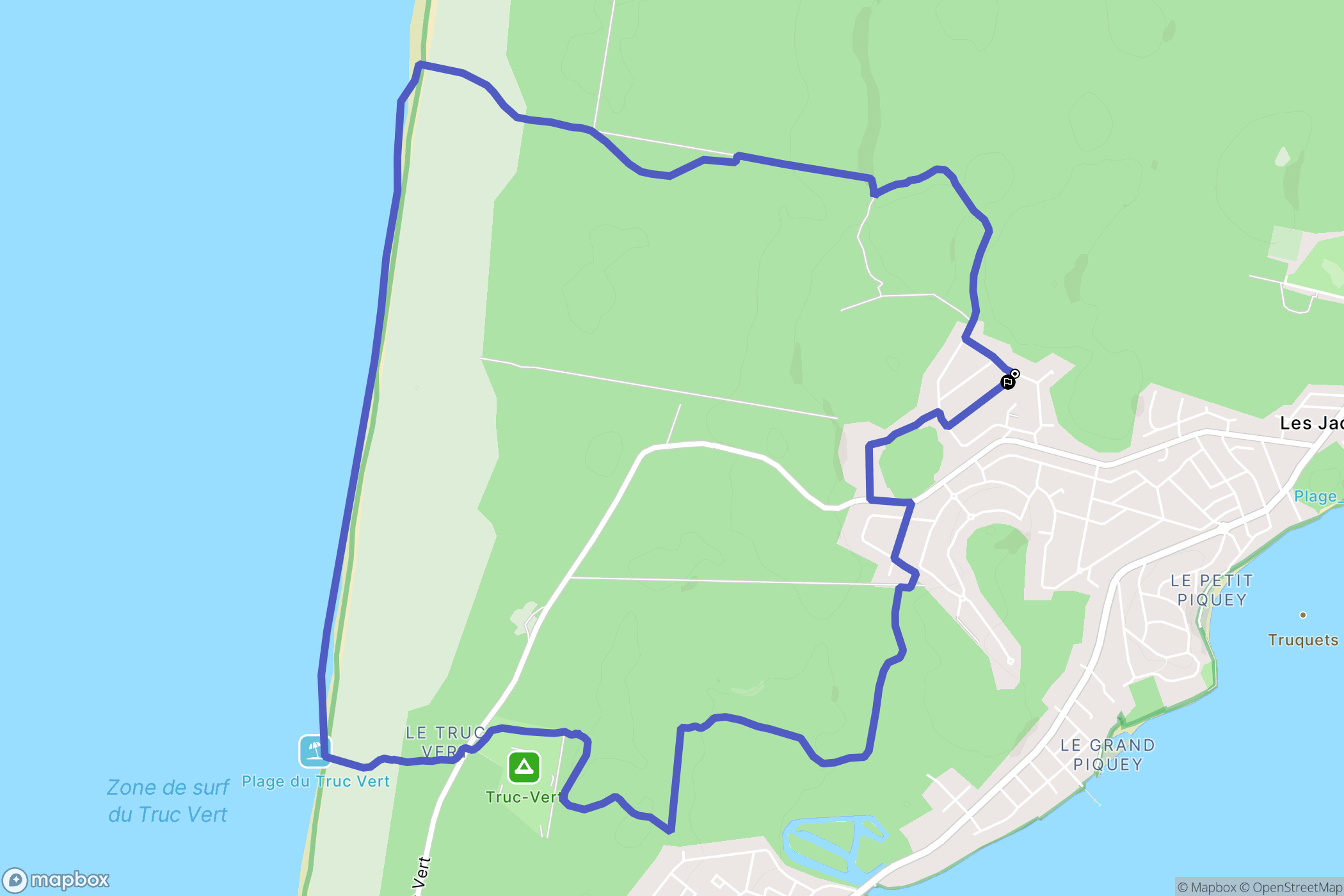 Lège-Cap-Ferret : carte du parcours de randonnée - France