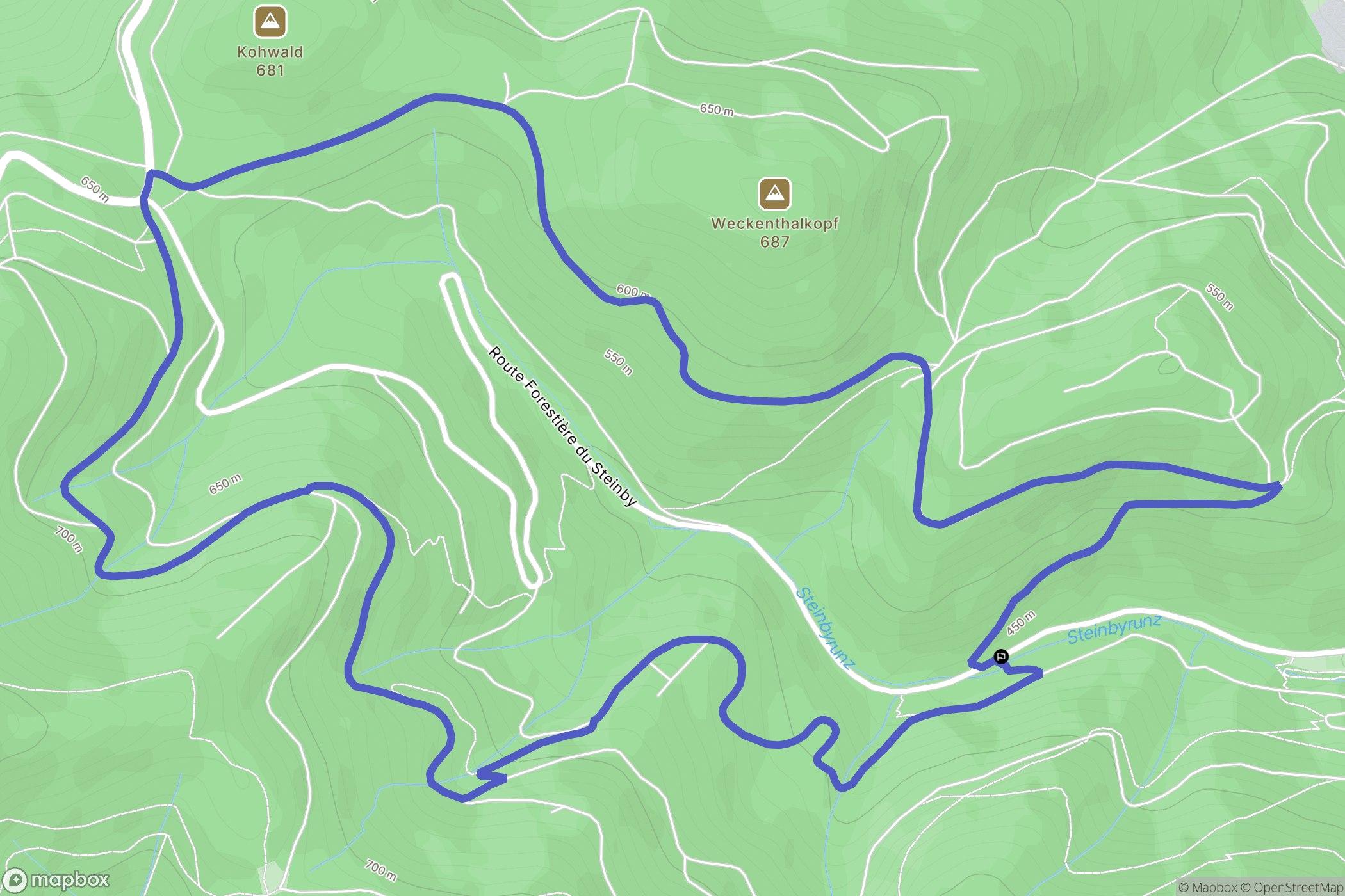 Thann : carte du parcours de randonnée - France
