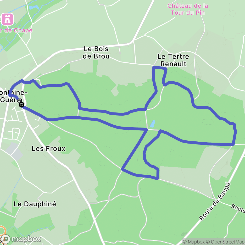 Les Bois d'Anjou : carte du parcours de randonnée - France