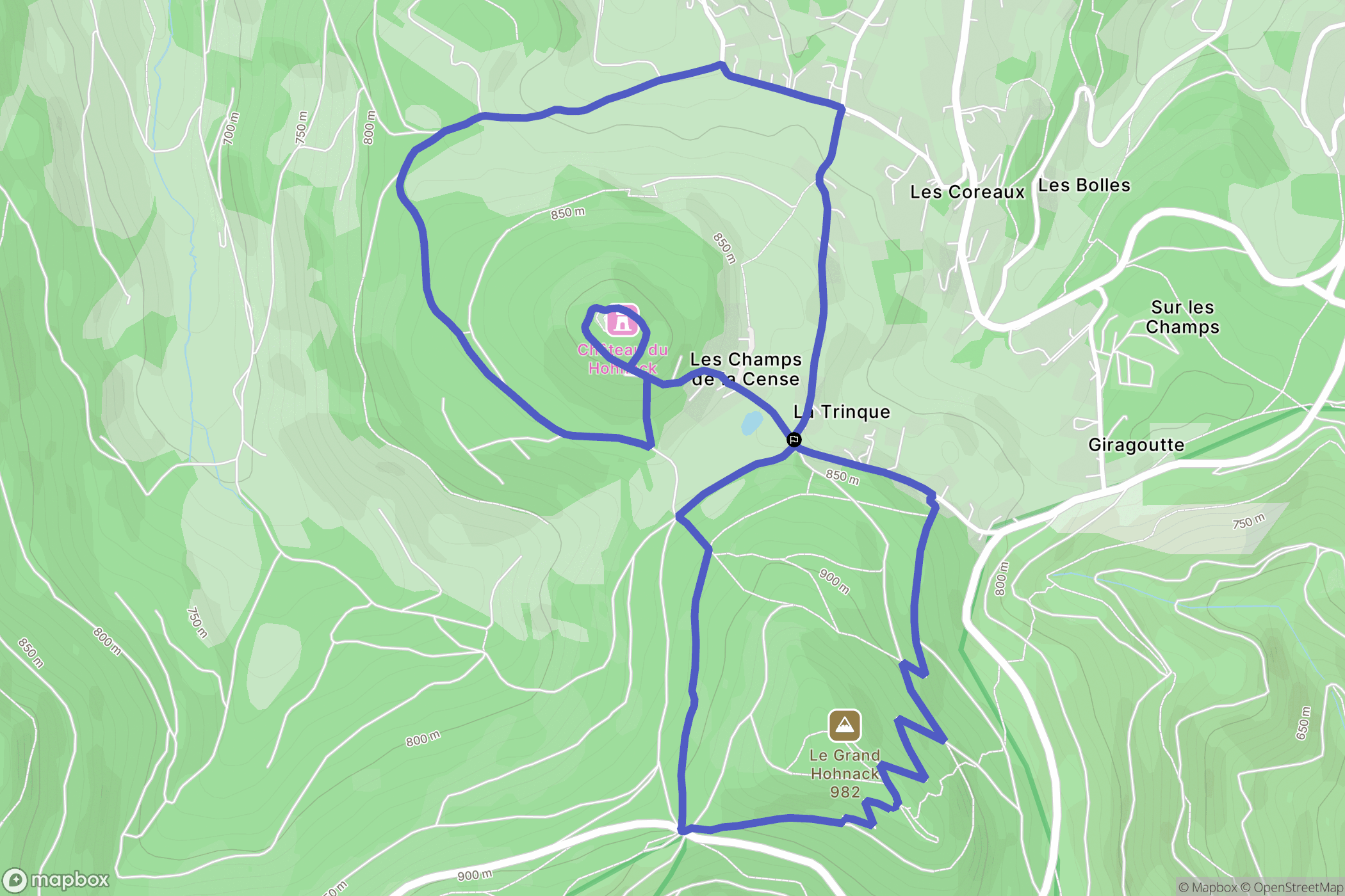 Labaroche : carte du parcours de randonnée - France