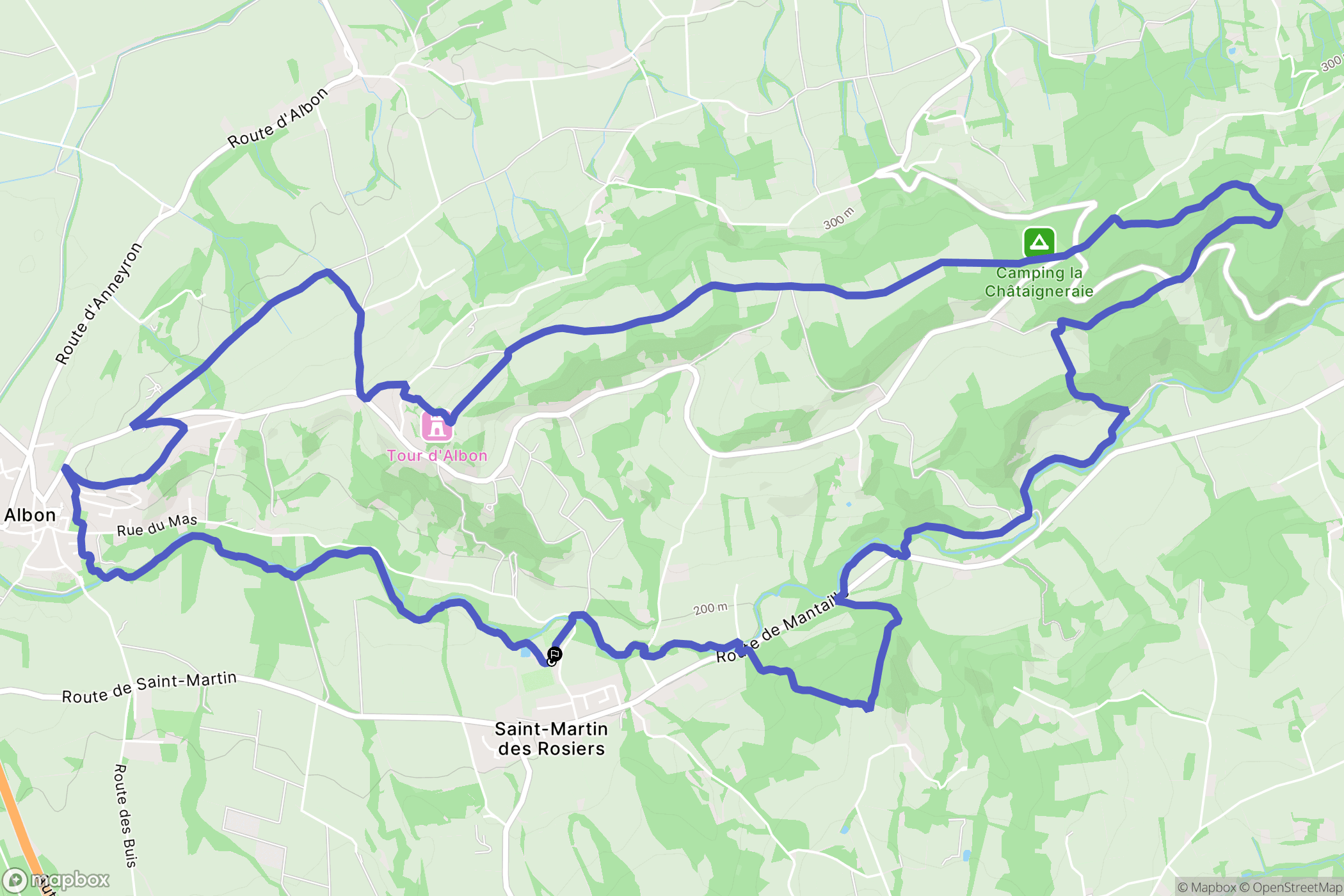 Albon : carte du parcours de randonnée - France