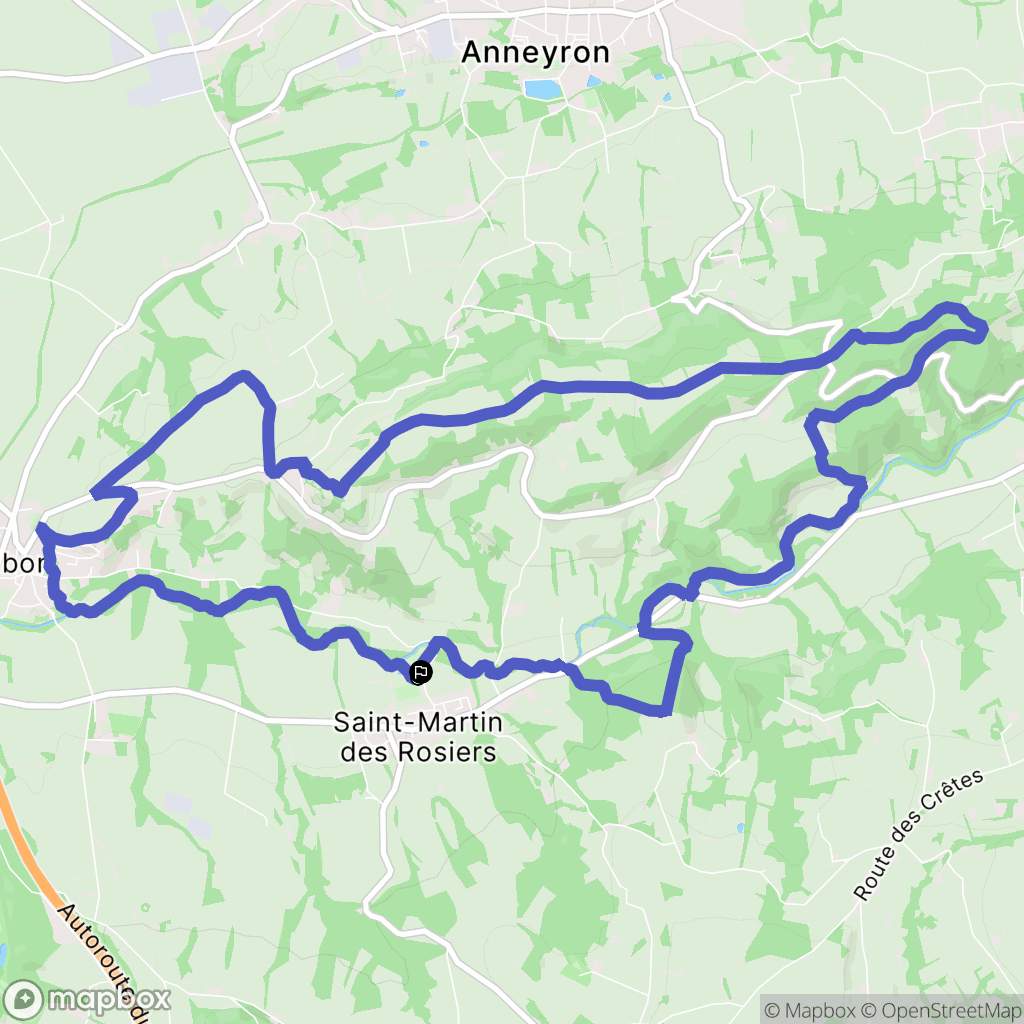 Albon : carte du parcours de randonnée - France