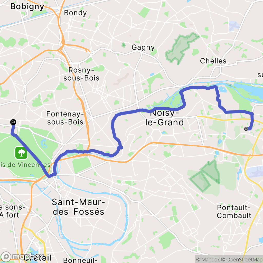 Noisiel : carte du parcours de randonnée - France