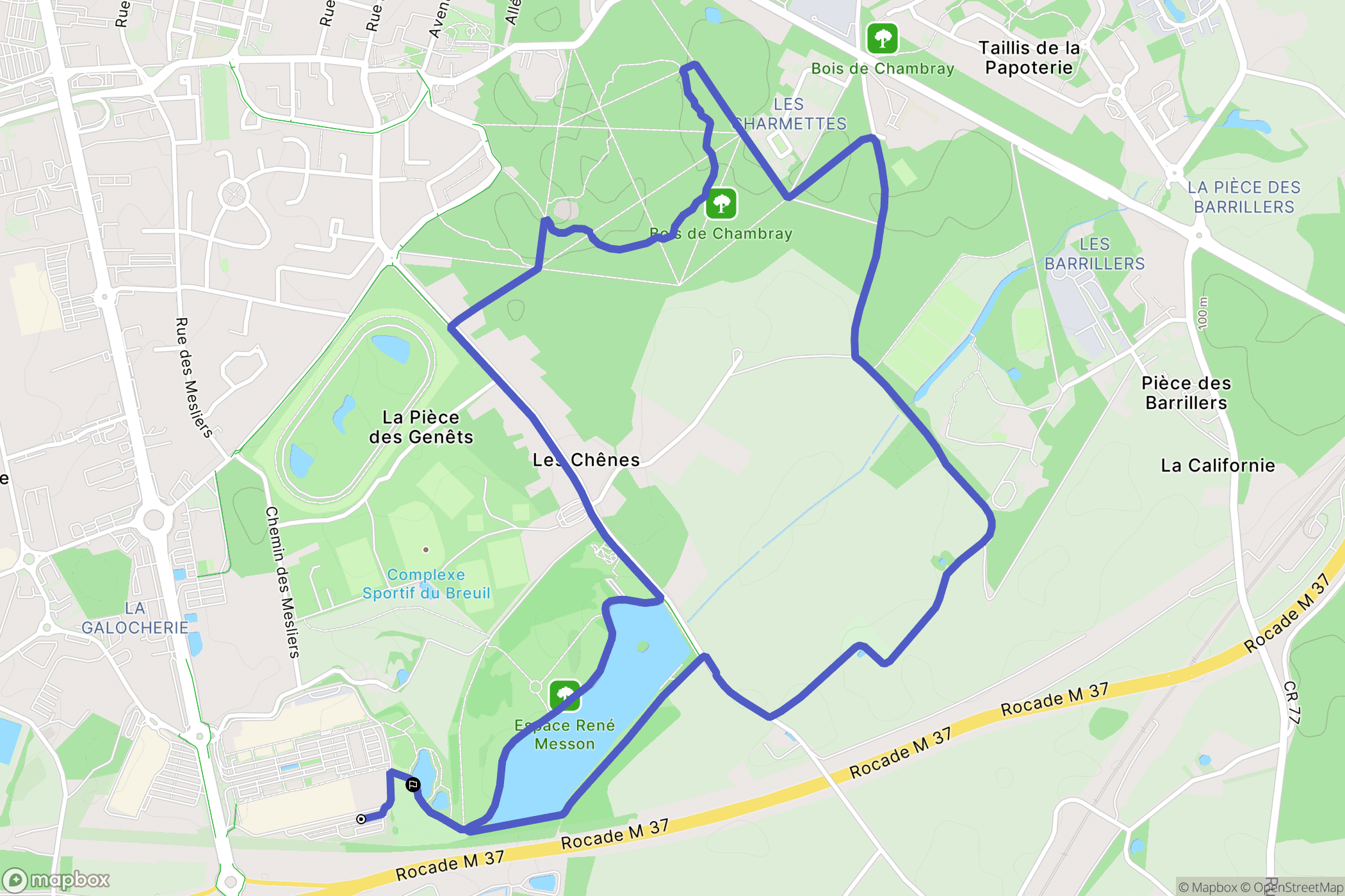 Chambray-lès-Tours : carte du parcours de randonnée - France